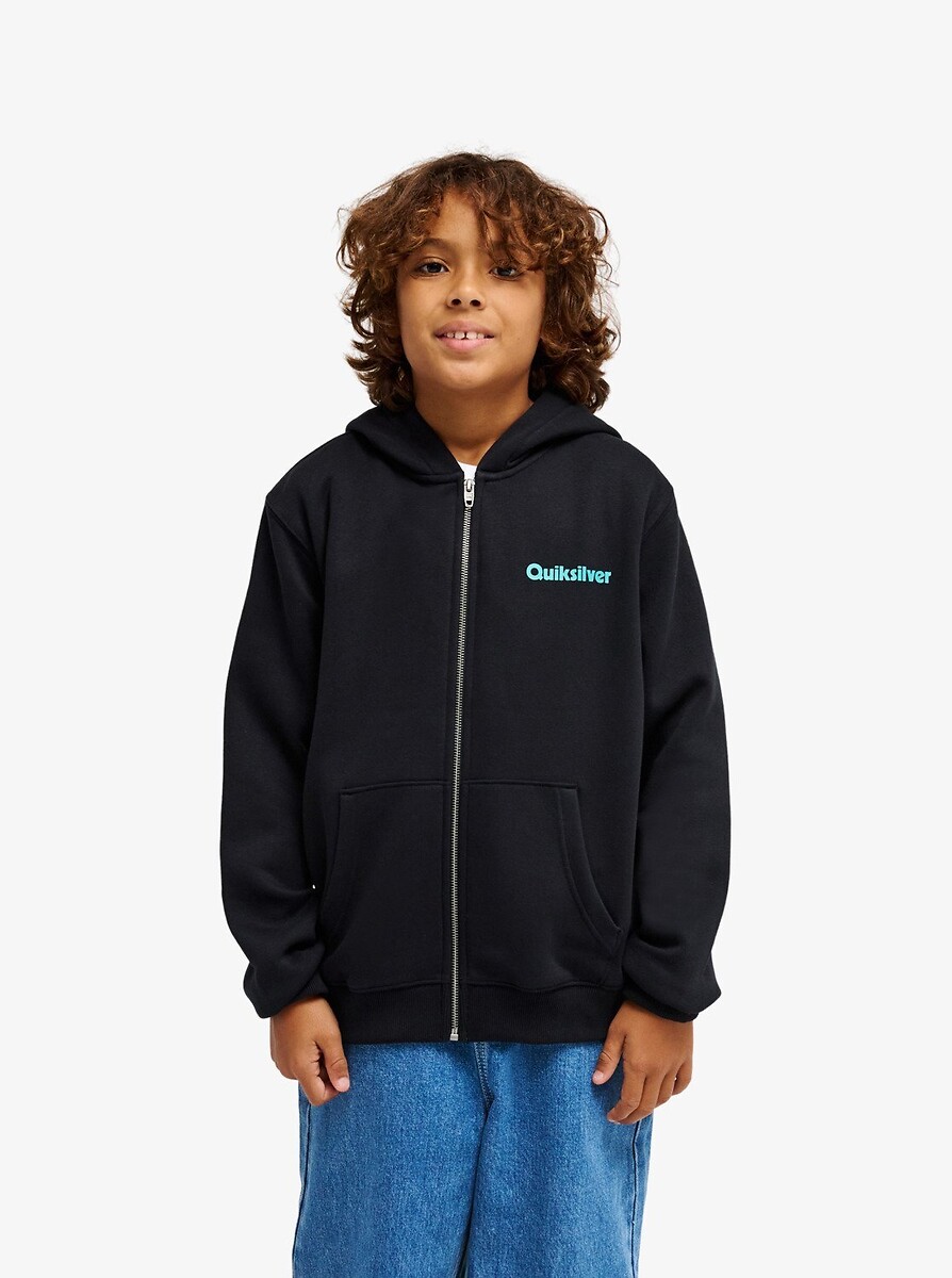 Sweat zippé à capuche, en molleton, imprimé dos, QUIKSILVER