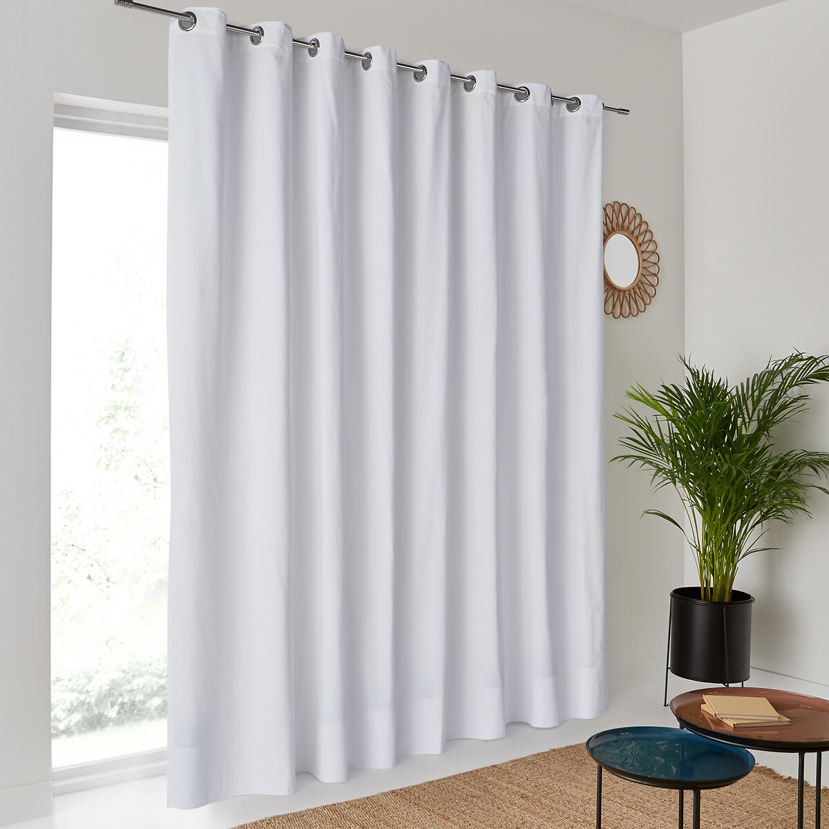 Scenario Single Extra Wide Cotton Curtain with Eyelets