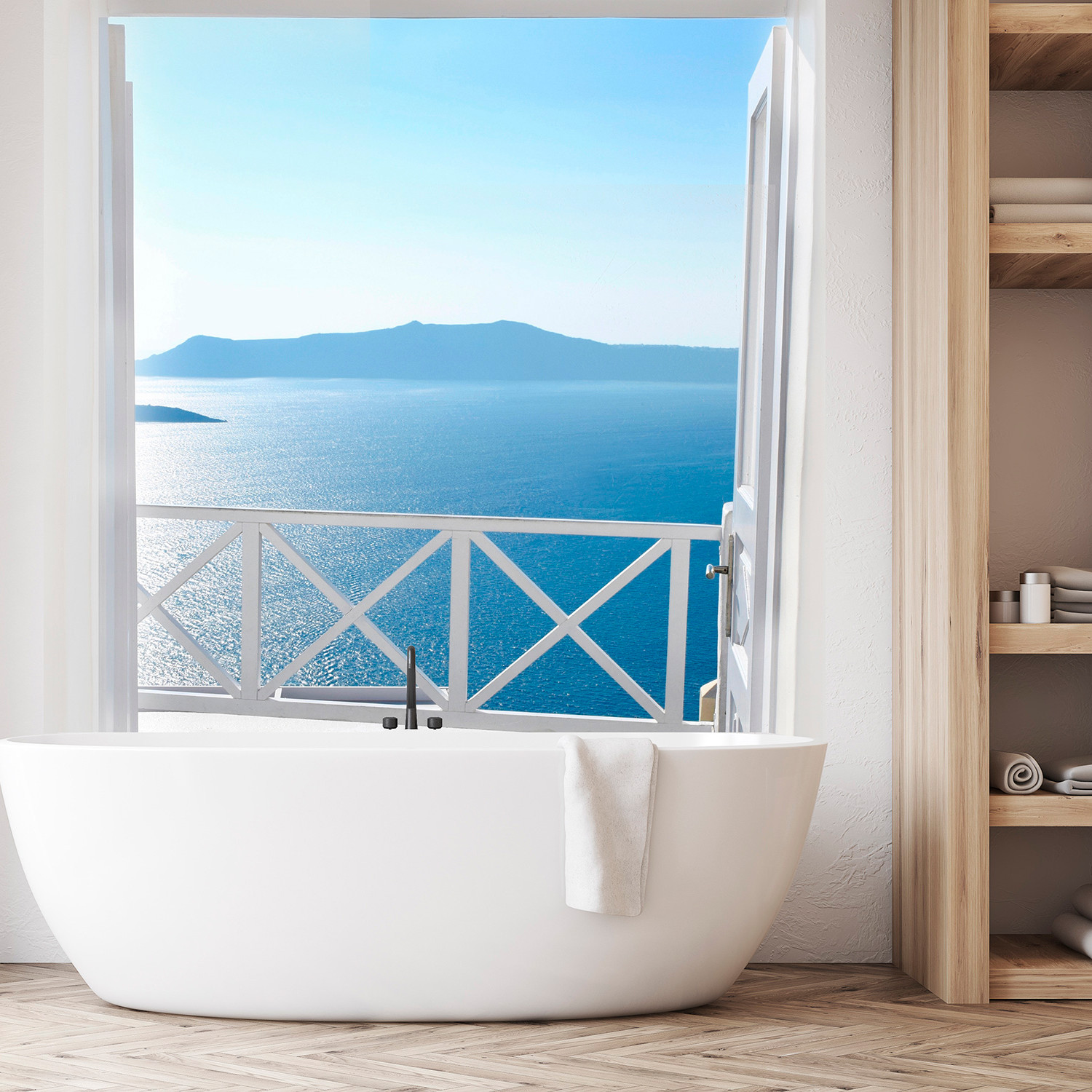 Papier peint panoramique SANTORINI, LE PAPIERS DE NINON