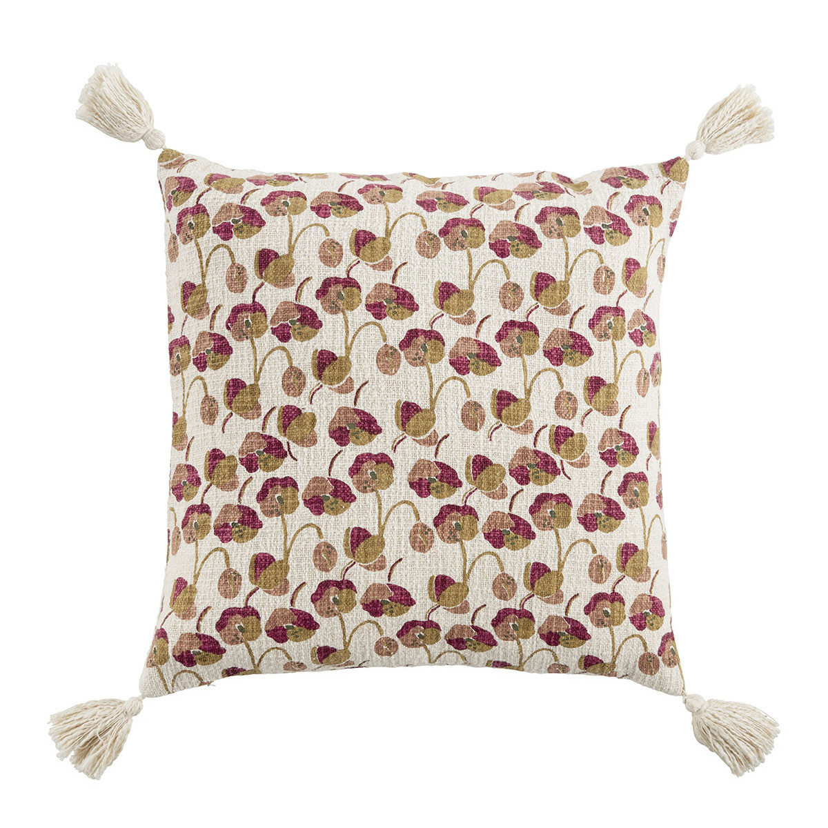 Housse de coussin polycoton 50x50, BLANC D’IVOIRE