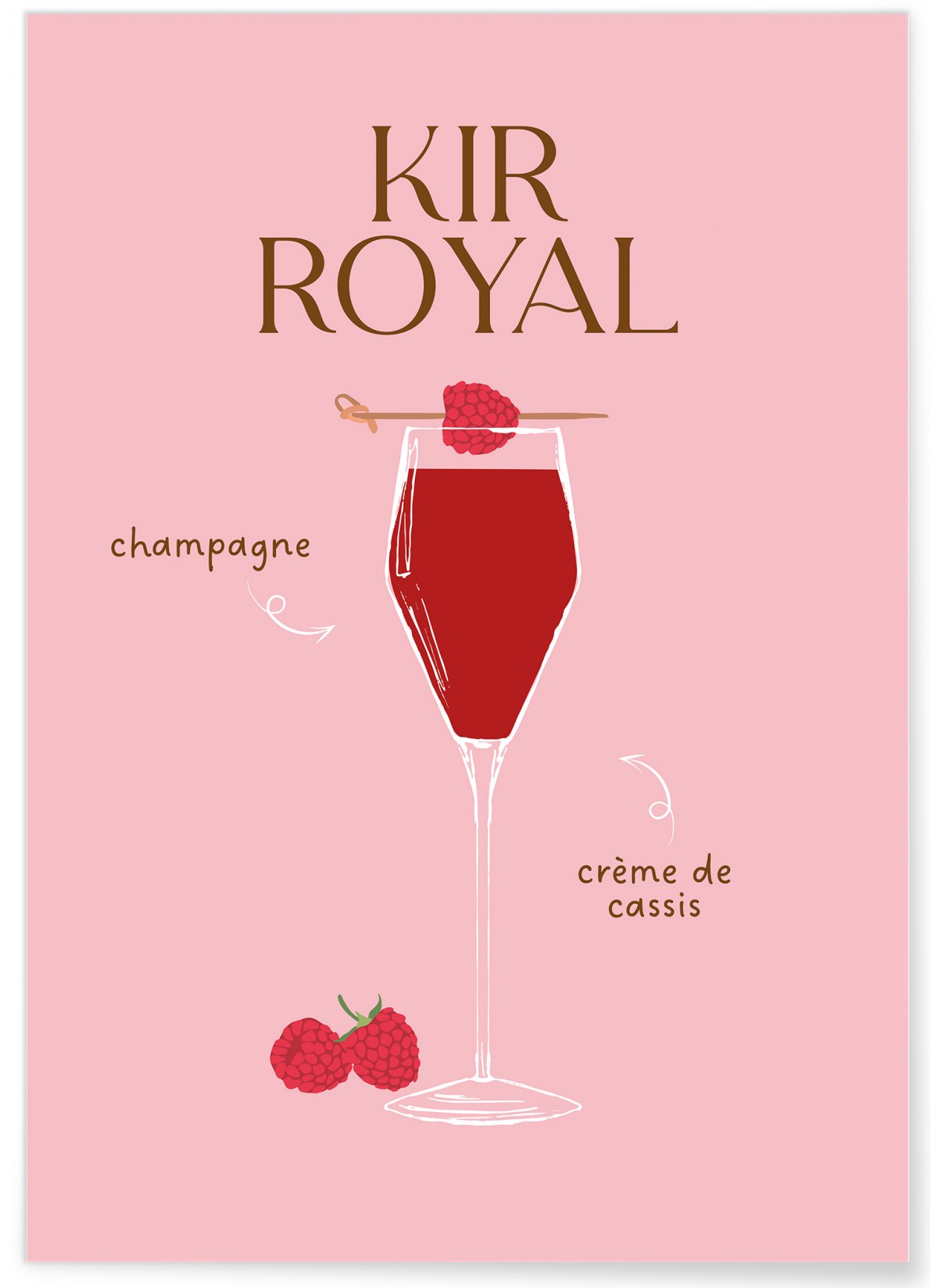 Affiche Cocktail Kir Royal 2, L'AFFICHERIE