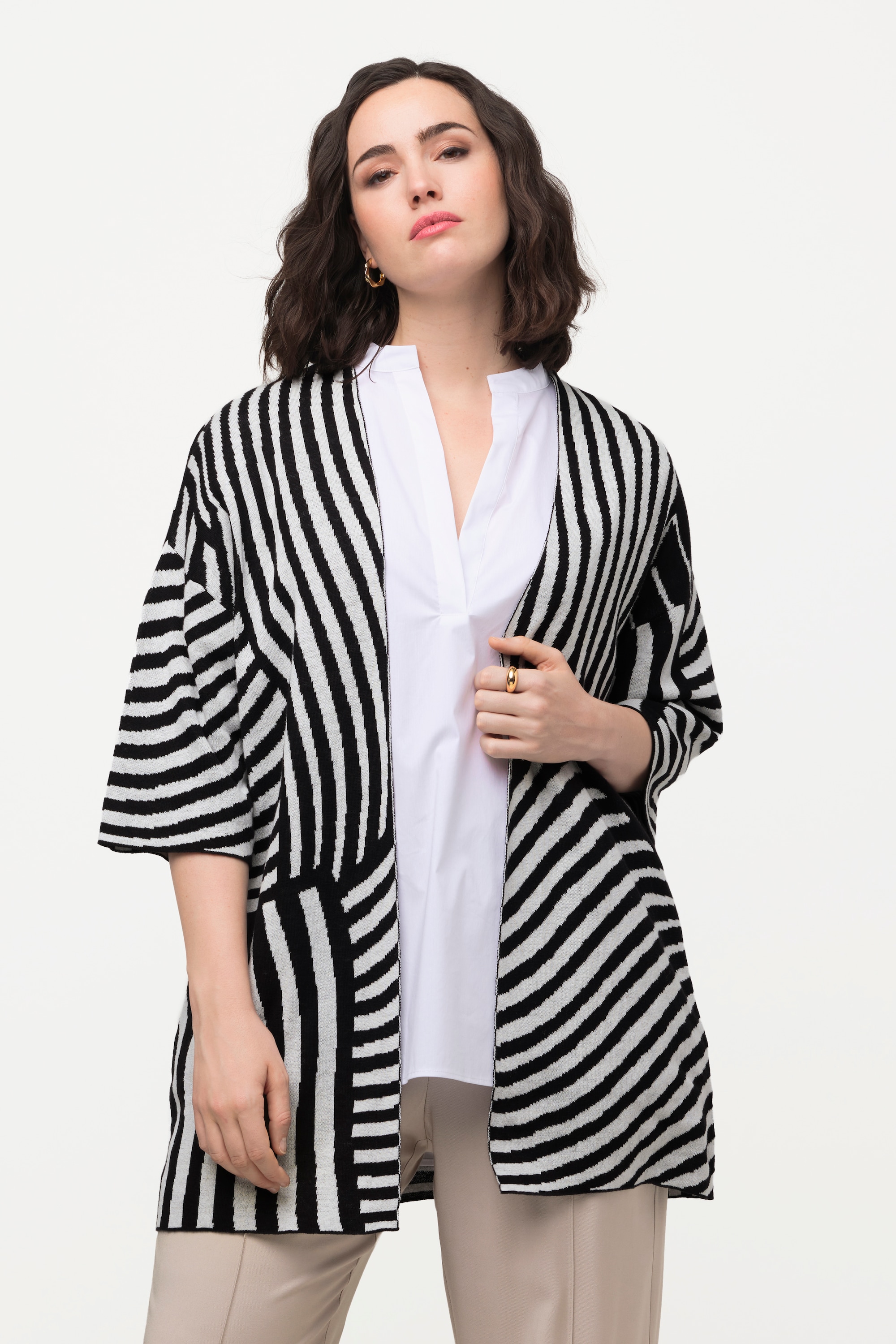 Cardigan en fine maille jacquard, ULLA POPKEN