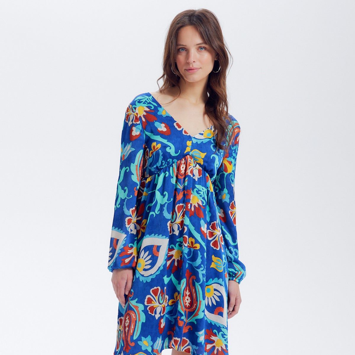 Robe courte imprim e imprim bleu Promod La Redoute