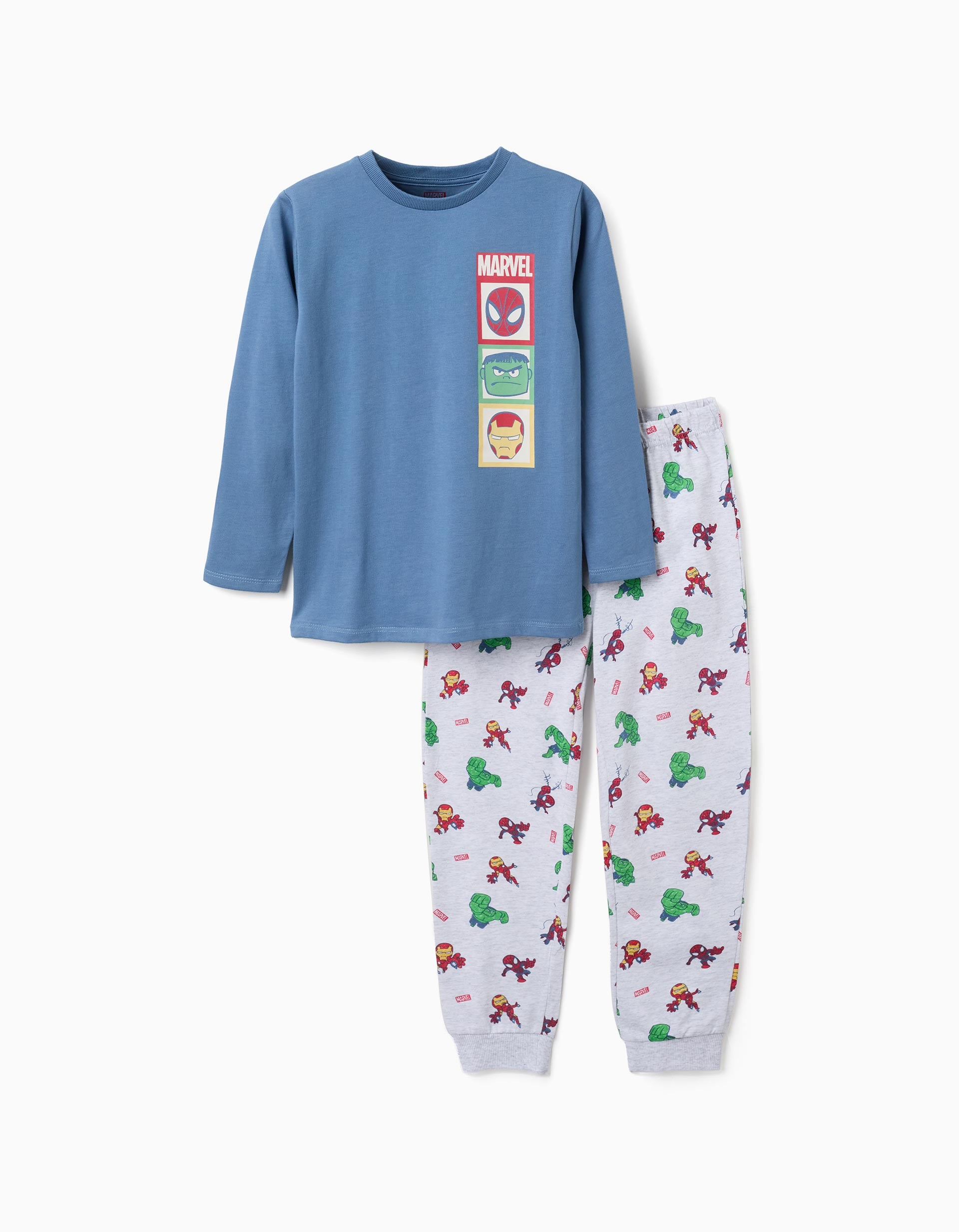 Pyjama en coton à manches longues avec imprimés Marvel, ZIPPY