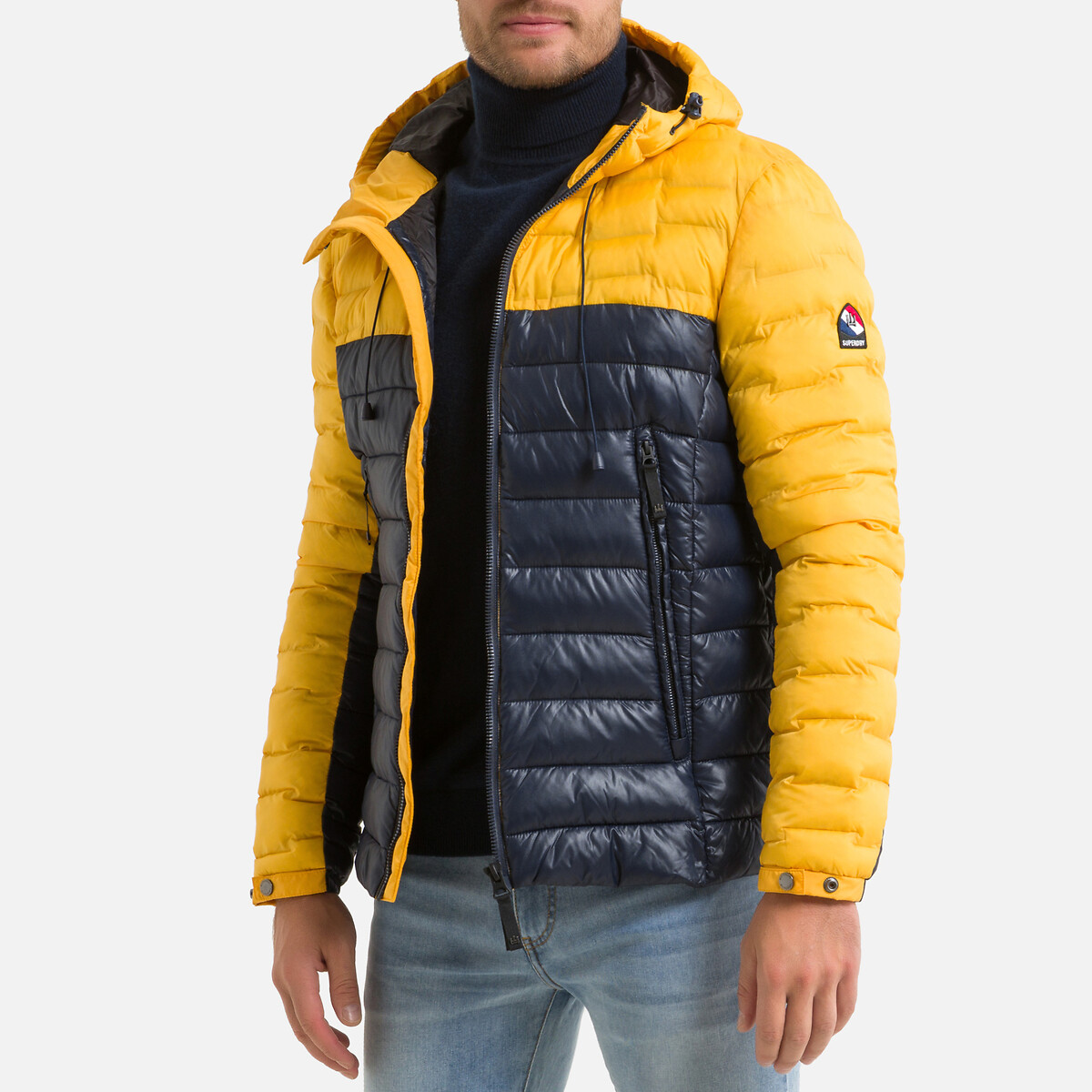  Mens Radar Quilt Mix Padded Jacket - Gold - Size X-Large