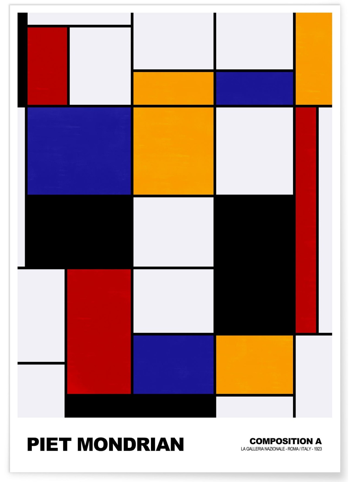 Affiche Piet Mondrian Composition A, L'AFFICHERIE