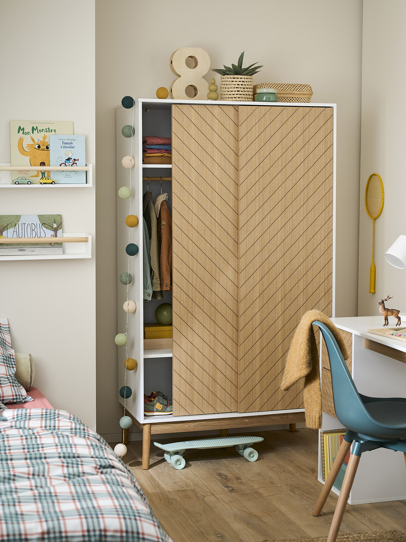 Armoire 2 portes chevrons, VERTBAUDET