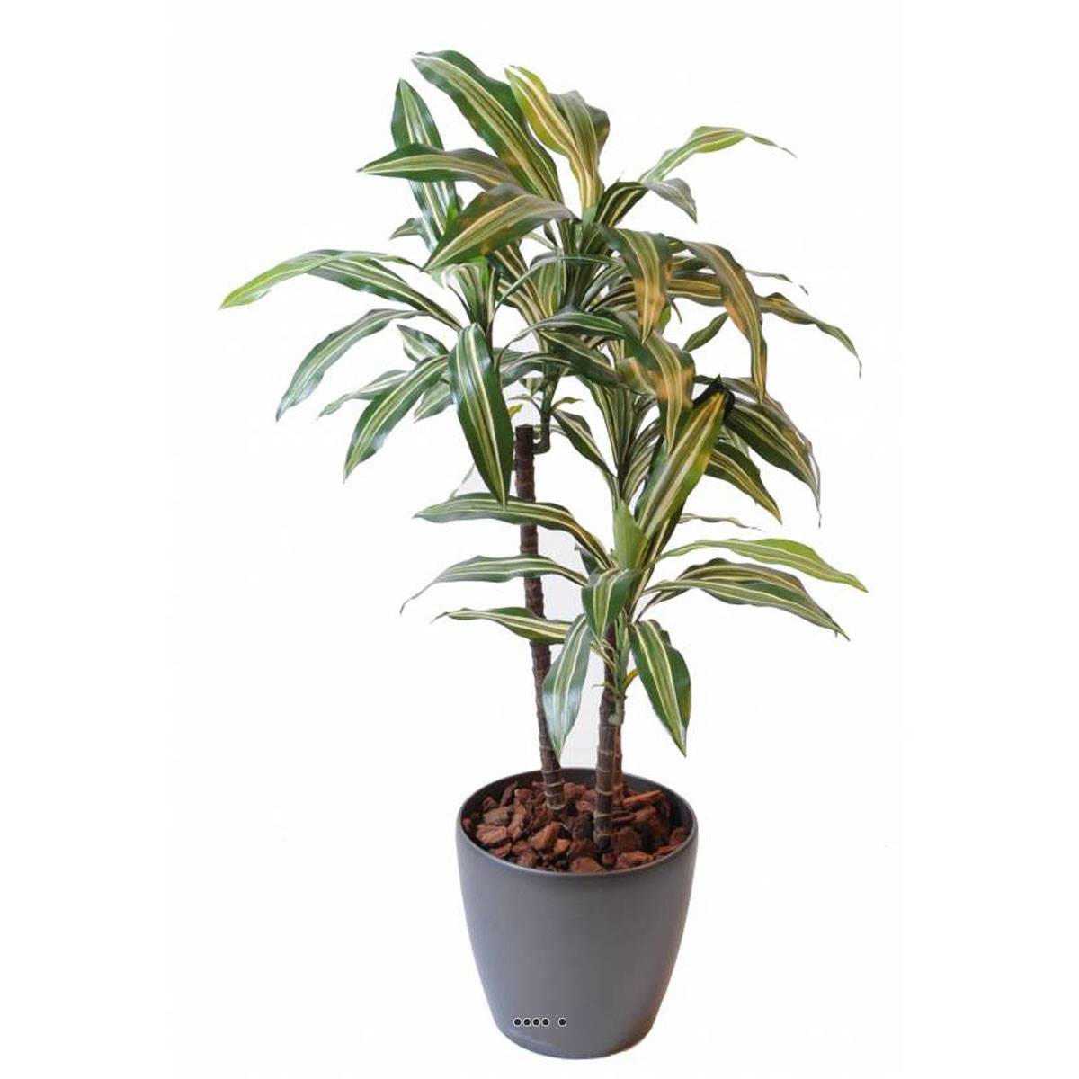 Dracaena artificiel 3 têtes H 90 cm en pot, ARTIFICIELLES
