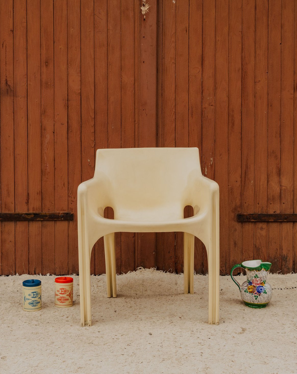 Fauteuil en plastique blanc Jakob N°1424 - Bon état, DEBONGOUT