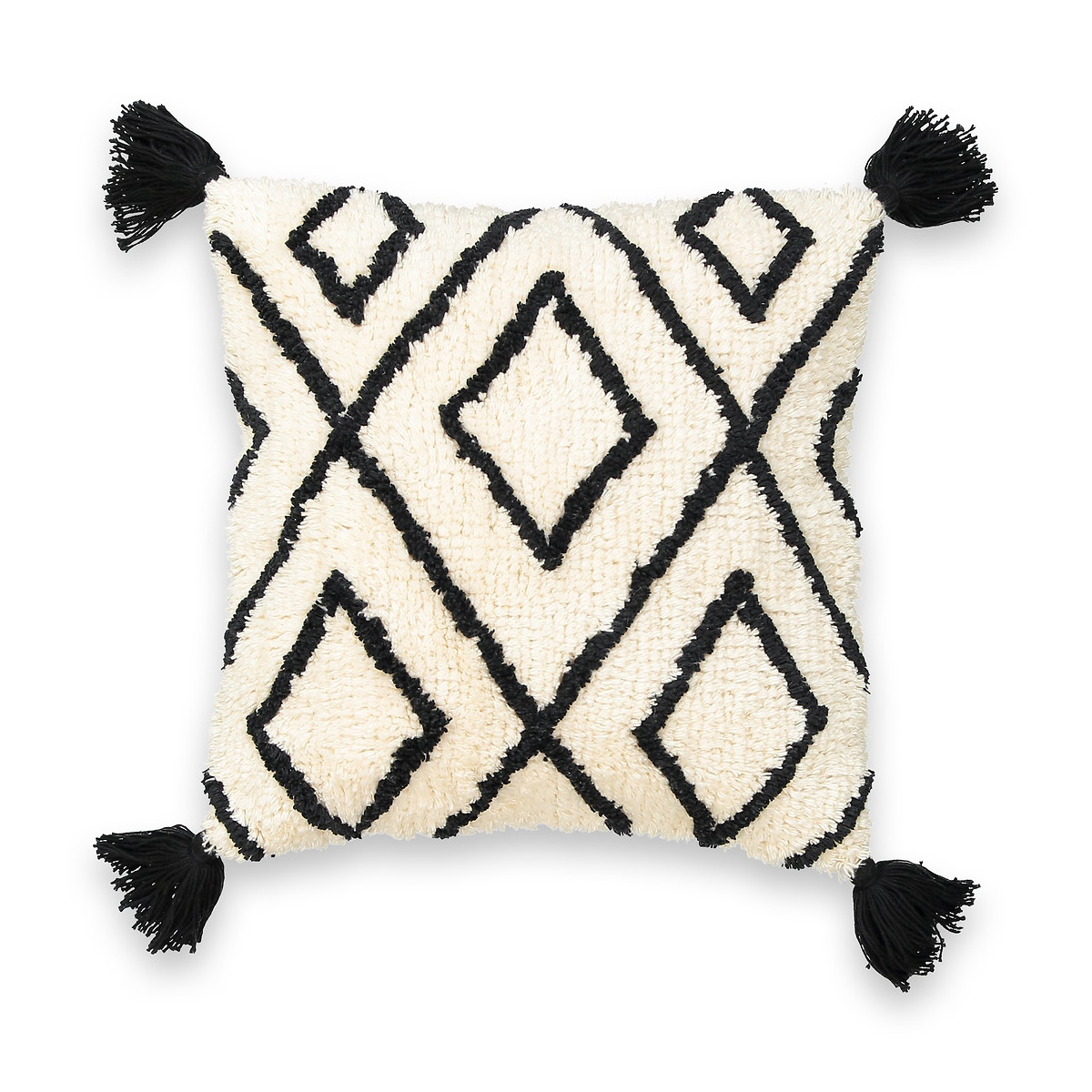 CALI Fluffy Geometric Cotton Cushion Cover
