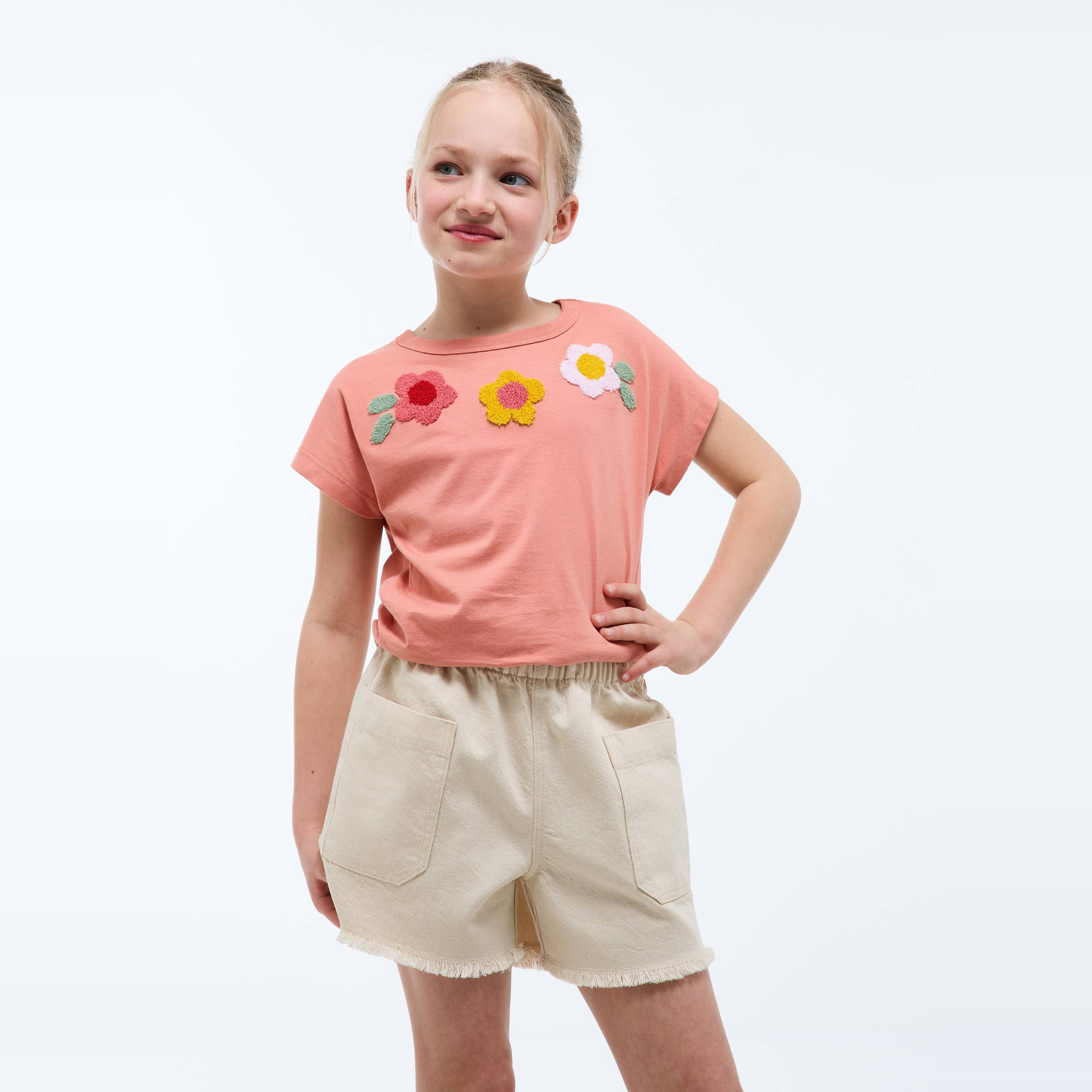Short uni en coton, MONOPRIX