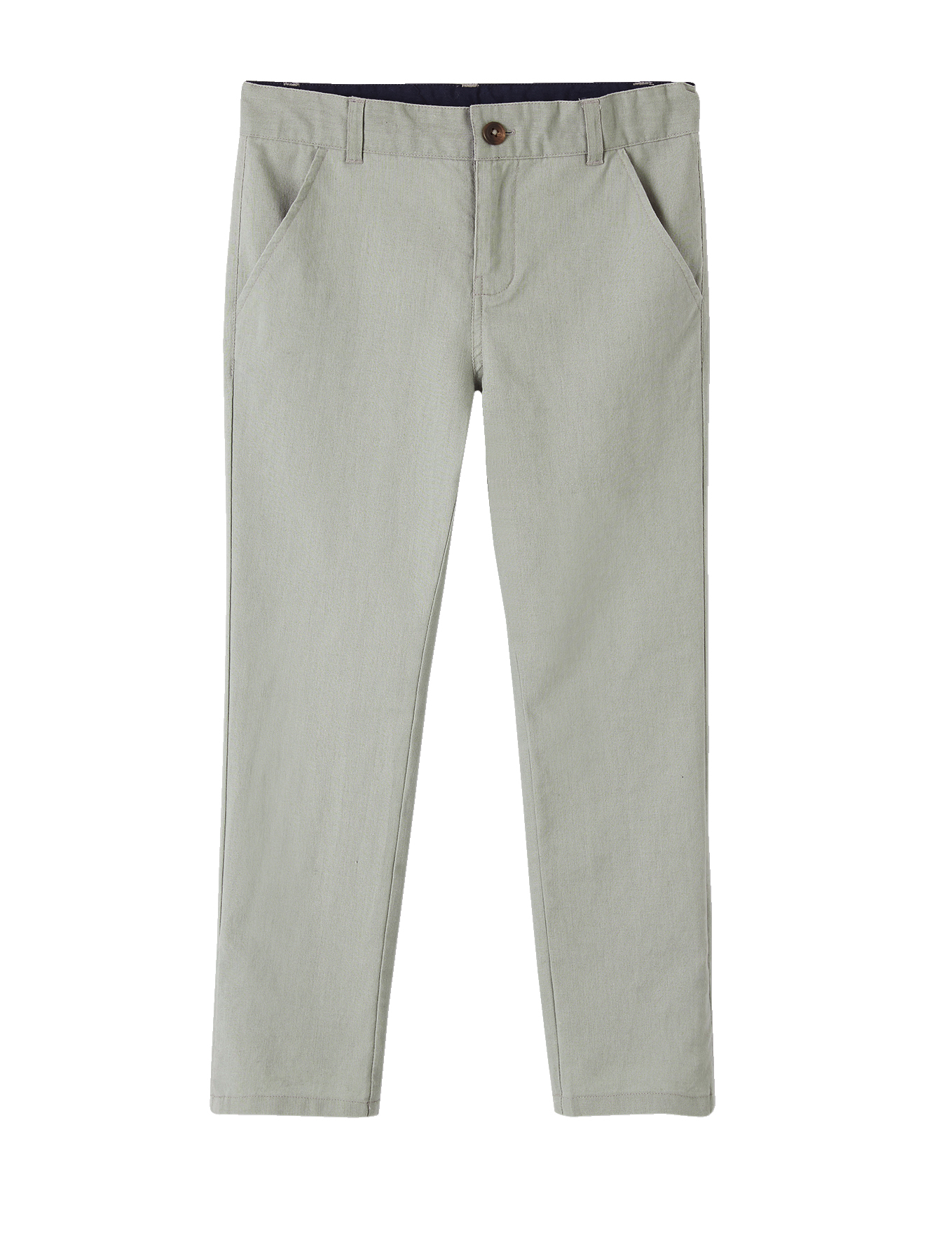 Pantalon chino en coton/lin, VERTBAUDET