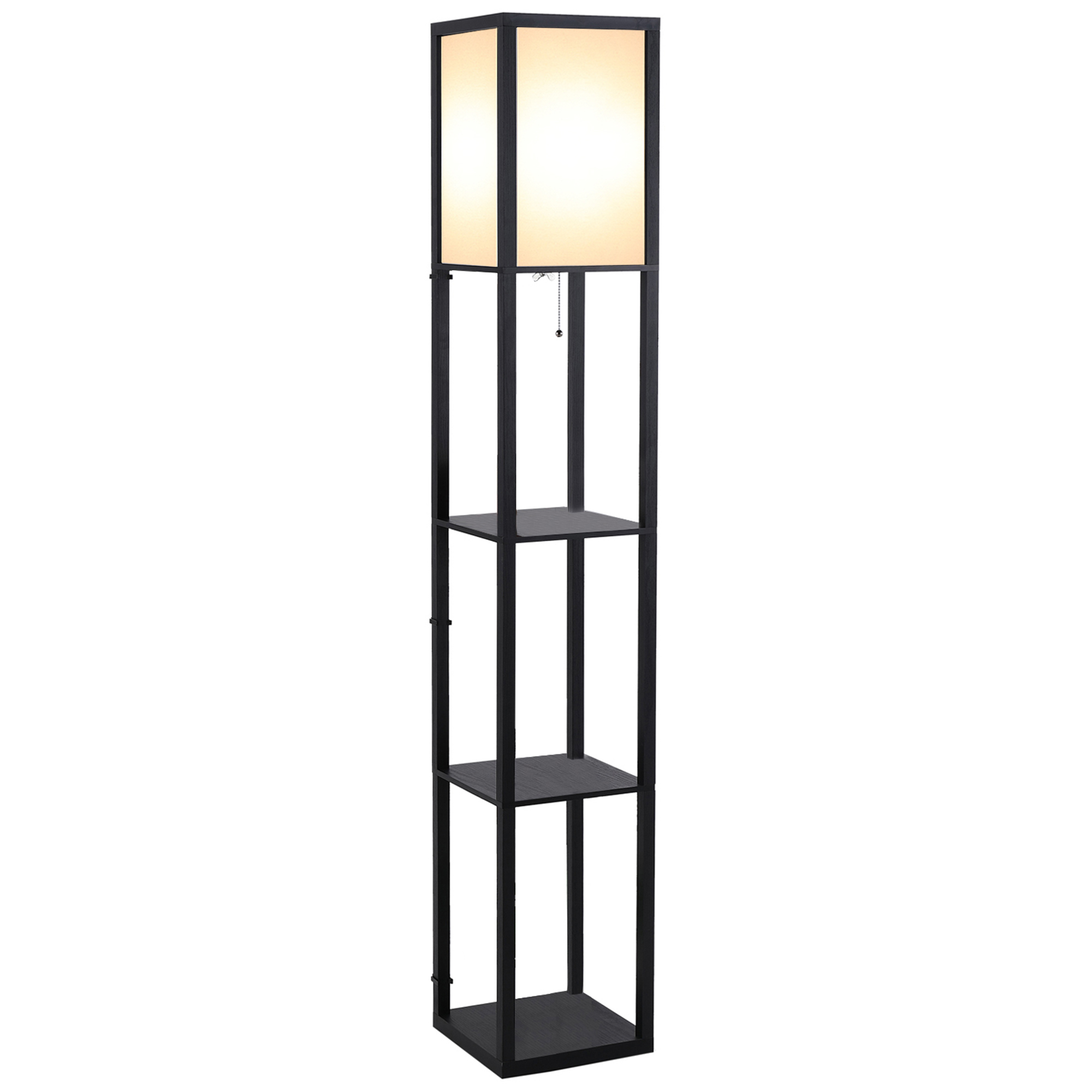 Lampadaire Bois Noir, HOMCOM