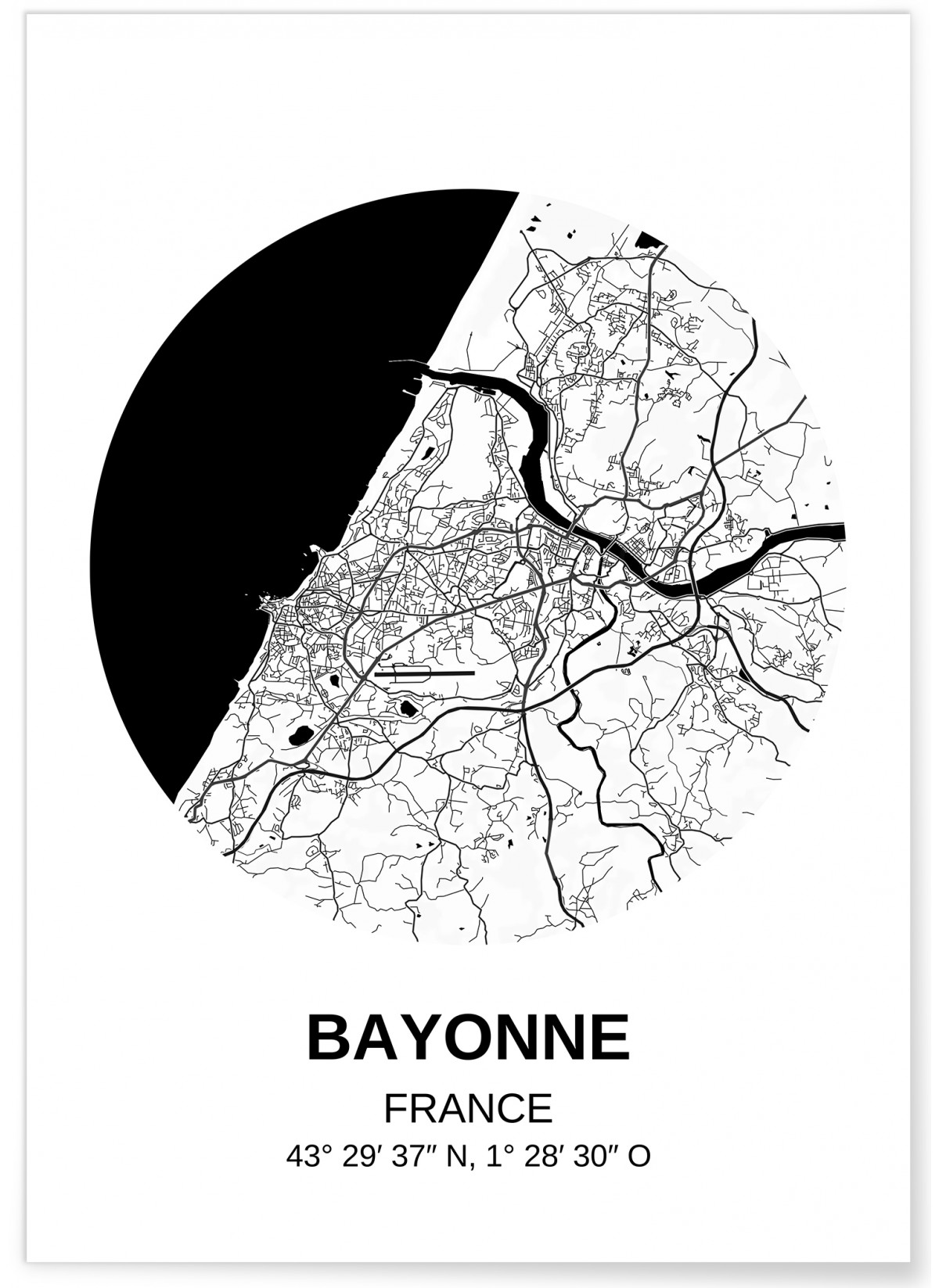 Affiche Carte Bayonne, L'AFFICHERIE