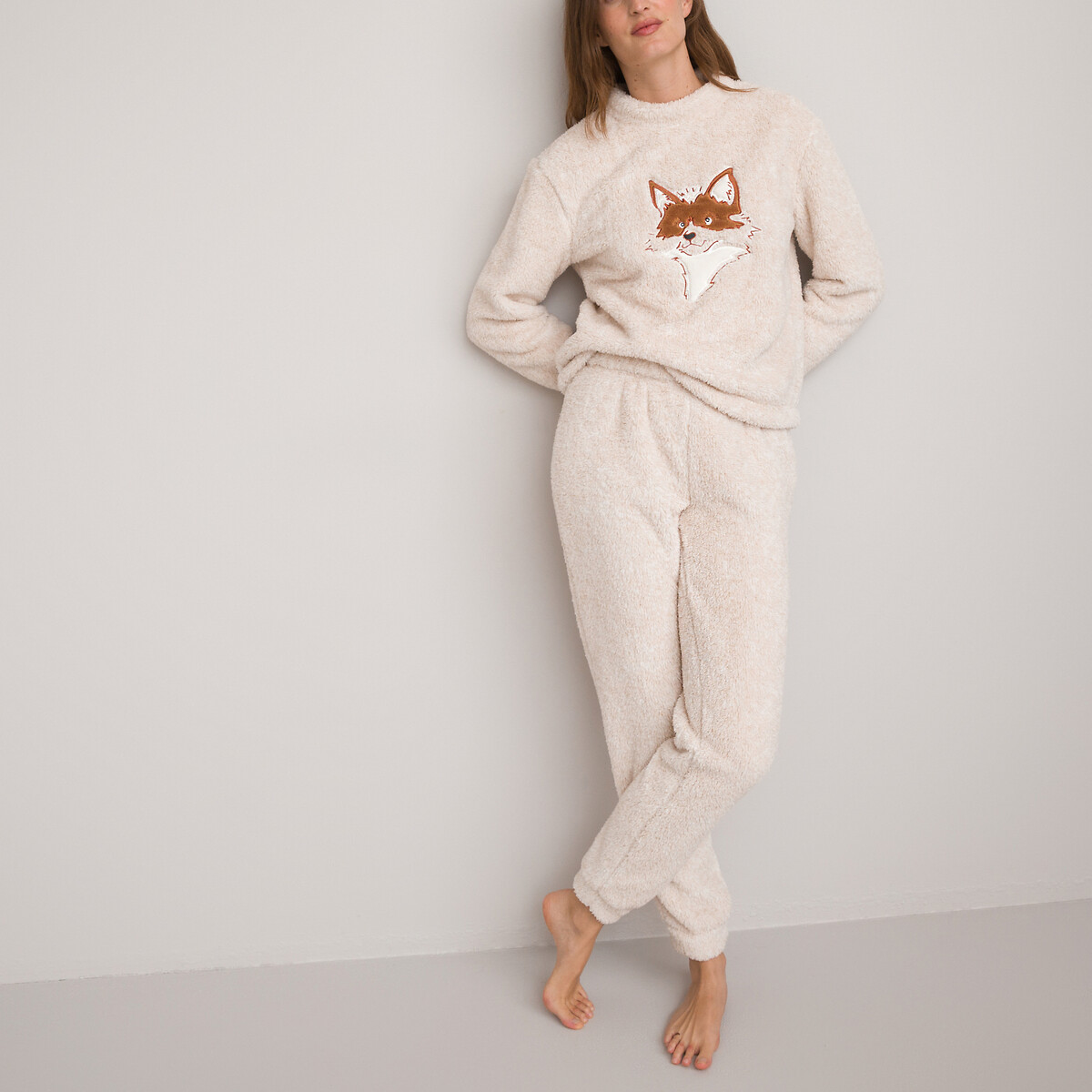 Embroidered Teddy Fleece Pyjamas