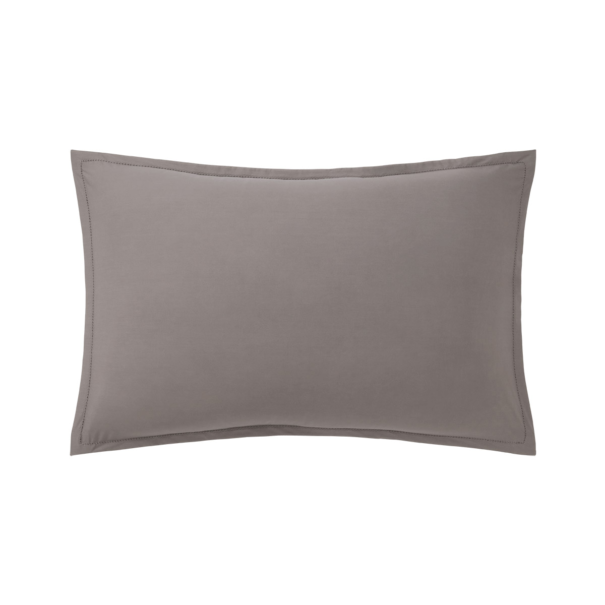 Taie d'oreiller en percale de coton gris, ALCOVE, DESFORGES