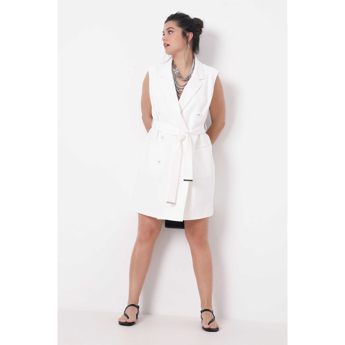 Robe tailleur blanche new arrivals