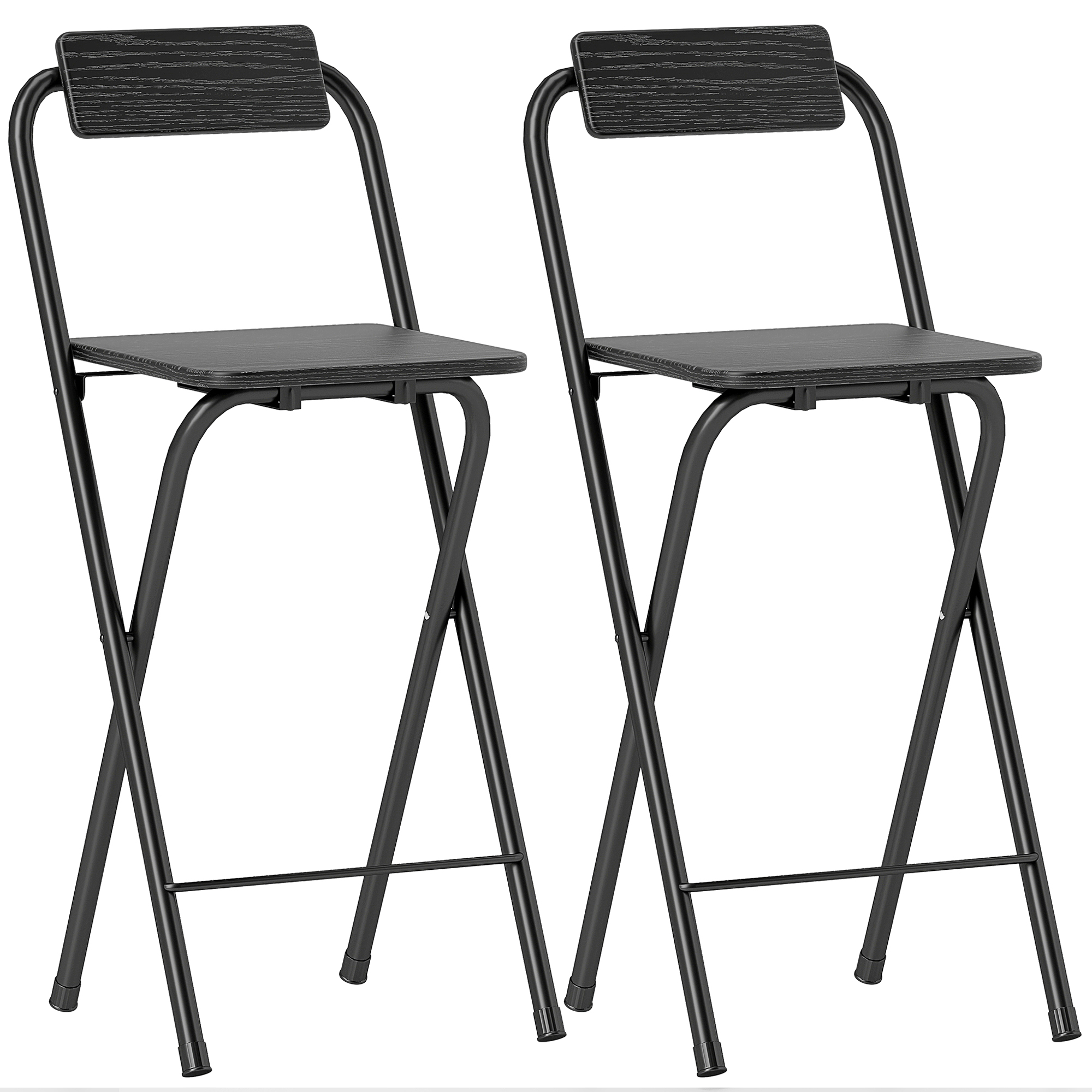 Tabouret de bar Acier Noir, HOMCOM