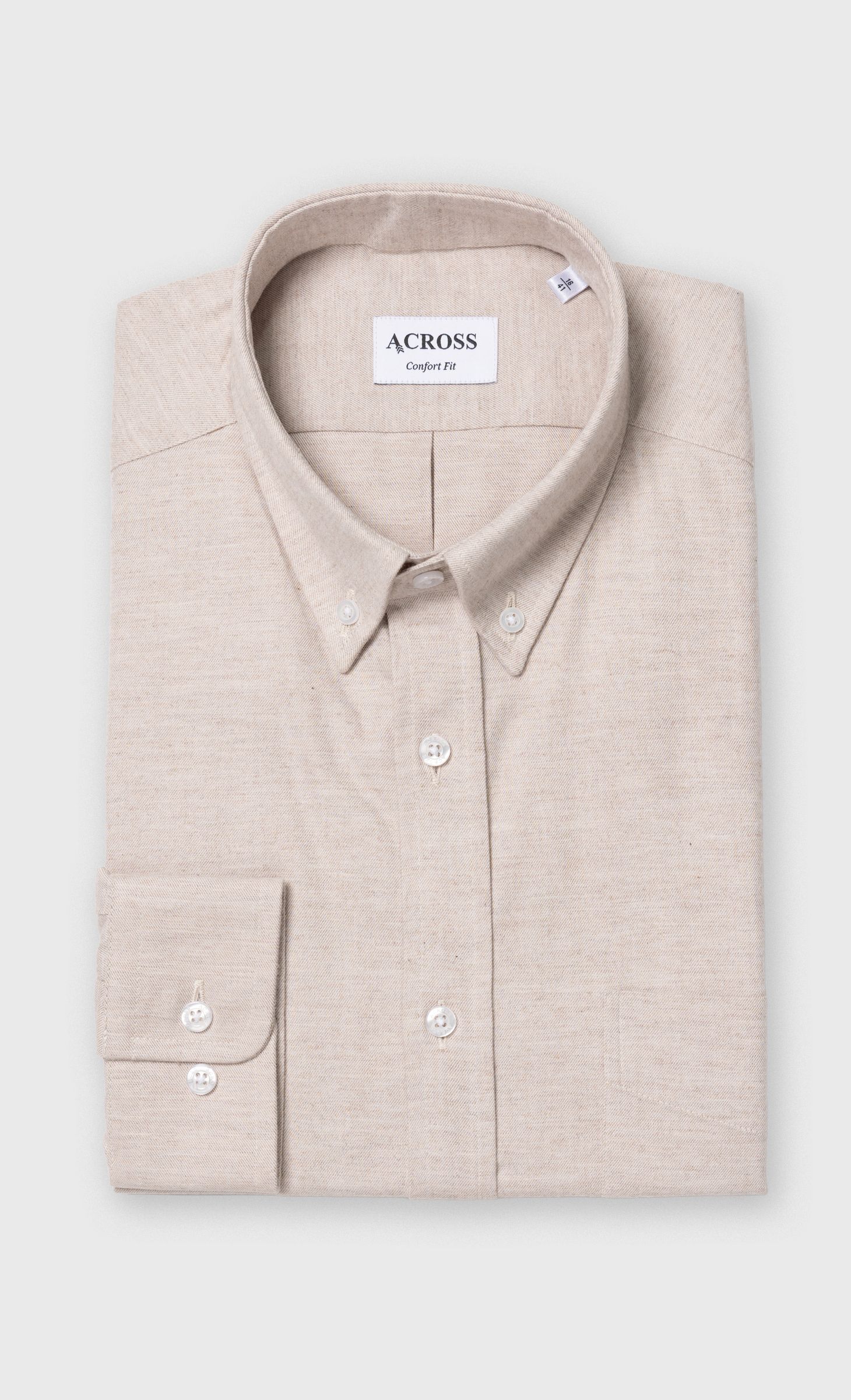 Chemise Confort fit en coton gratté, ACROSS