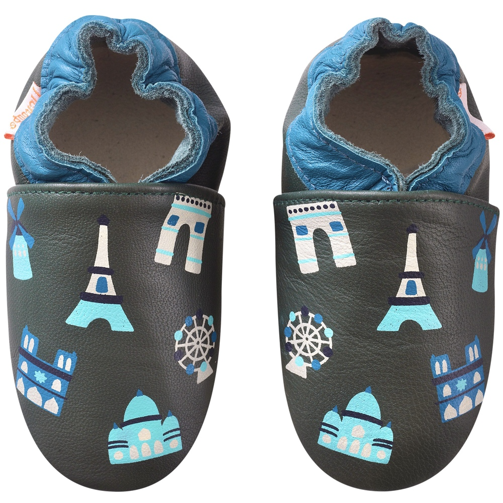 Chaussons bébé cuir souple Jimmy à Paris, TICHOUPS
