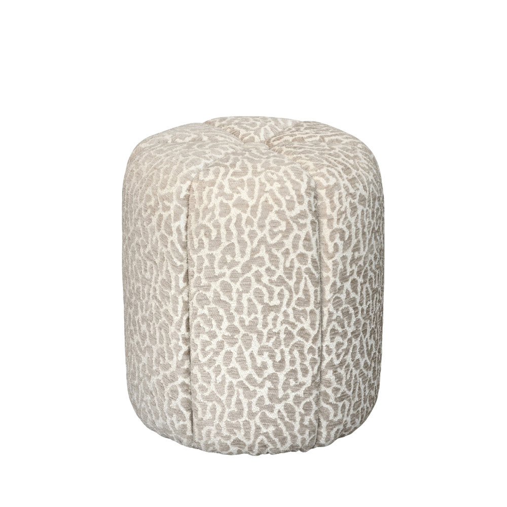 Pouf en tissu imprimé léopard 38cm- FLOWER, DRAWER