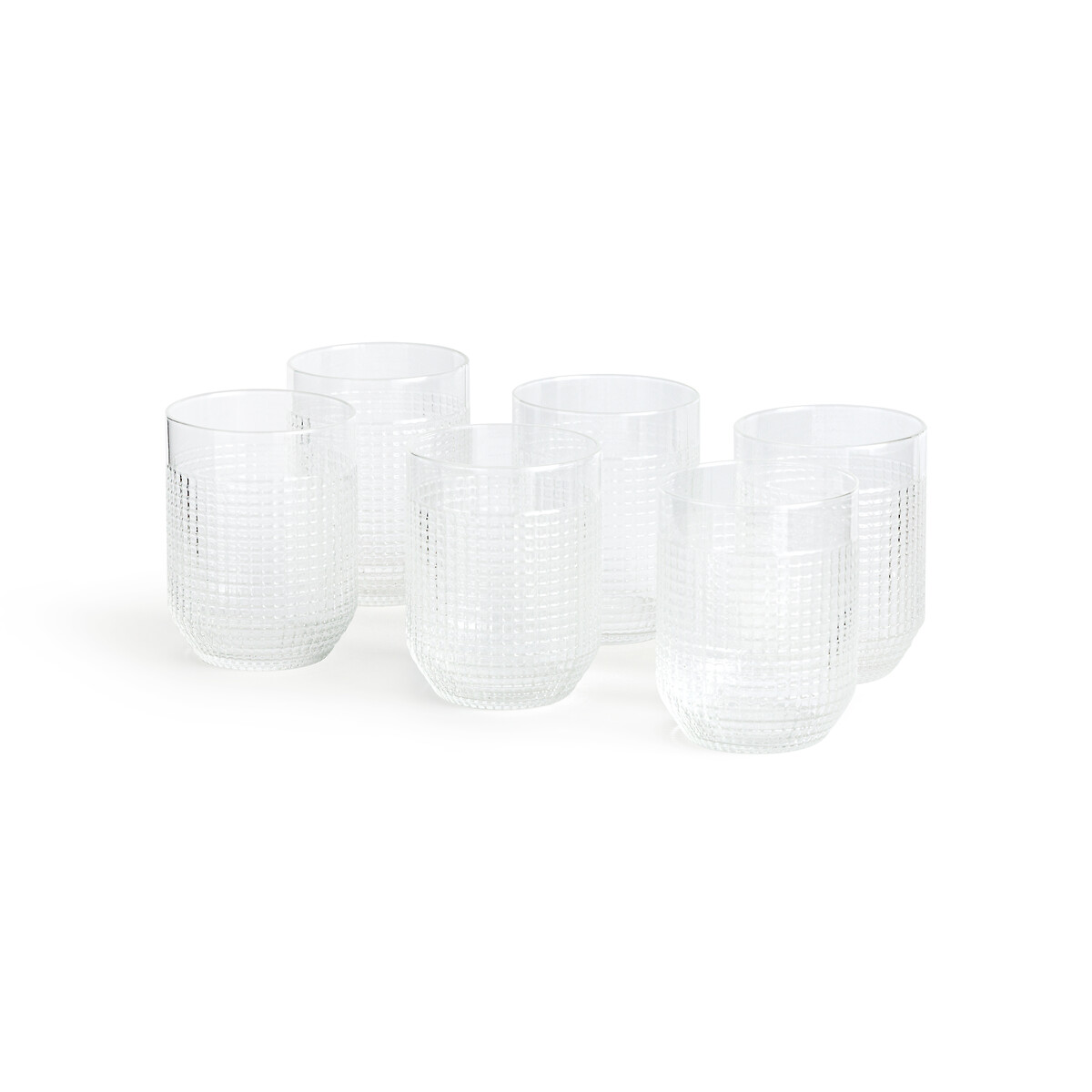 Set of 4 lurik ribbed water glasses transparent La Redoute Interieurs