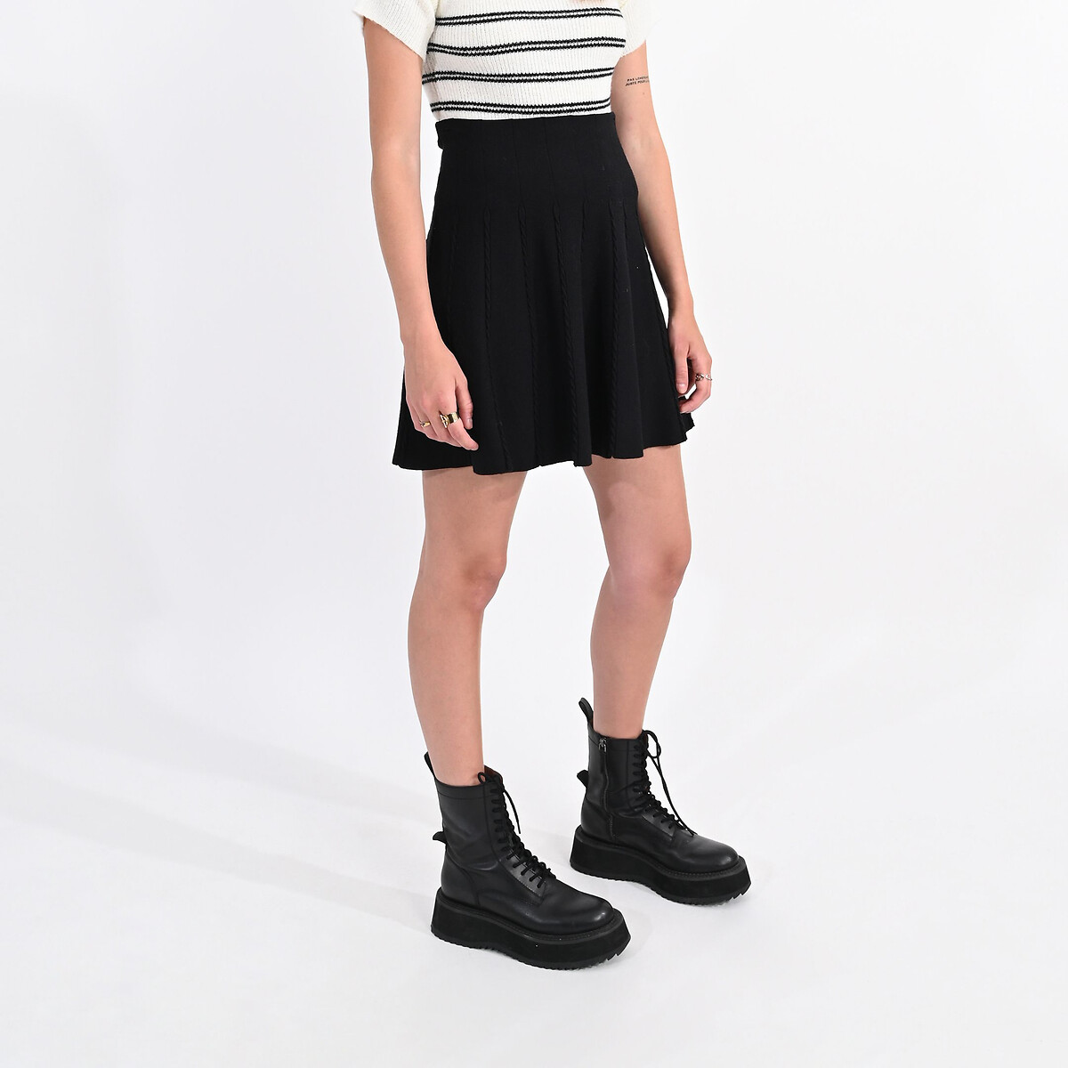 Mini skater skirt, black, Lili Sidonio | La Redoute