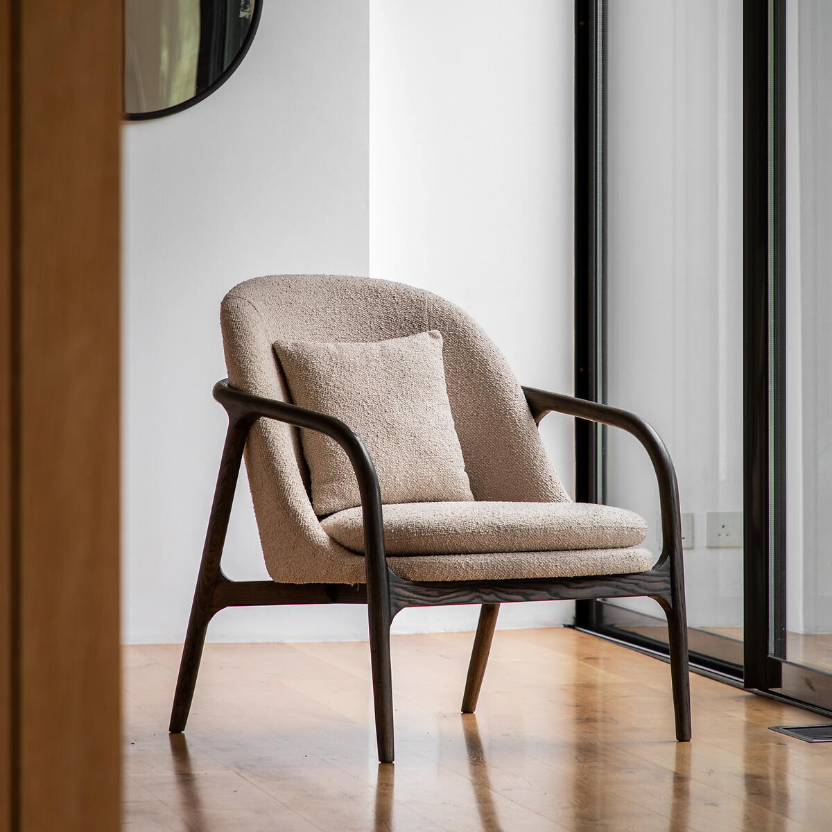 Olsen Textured Boucle Mid Century Armchair, SO'HOME