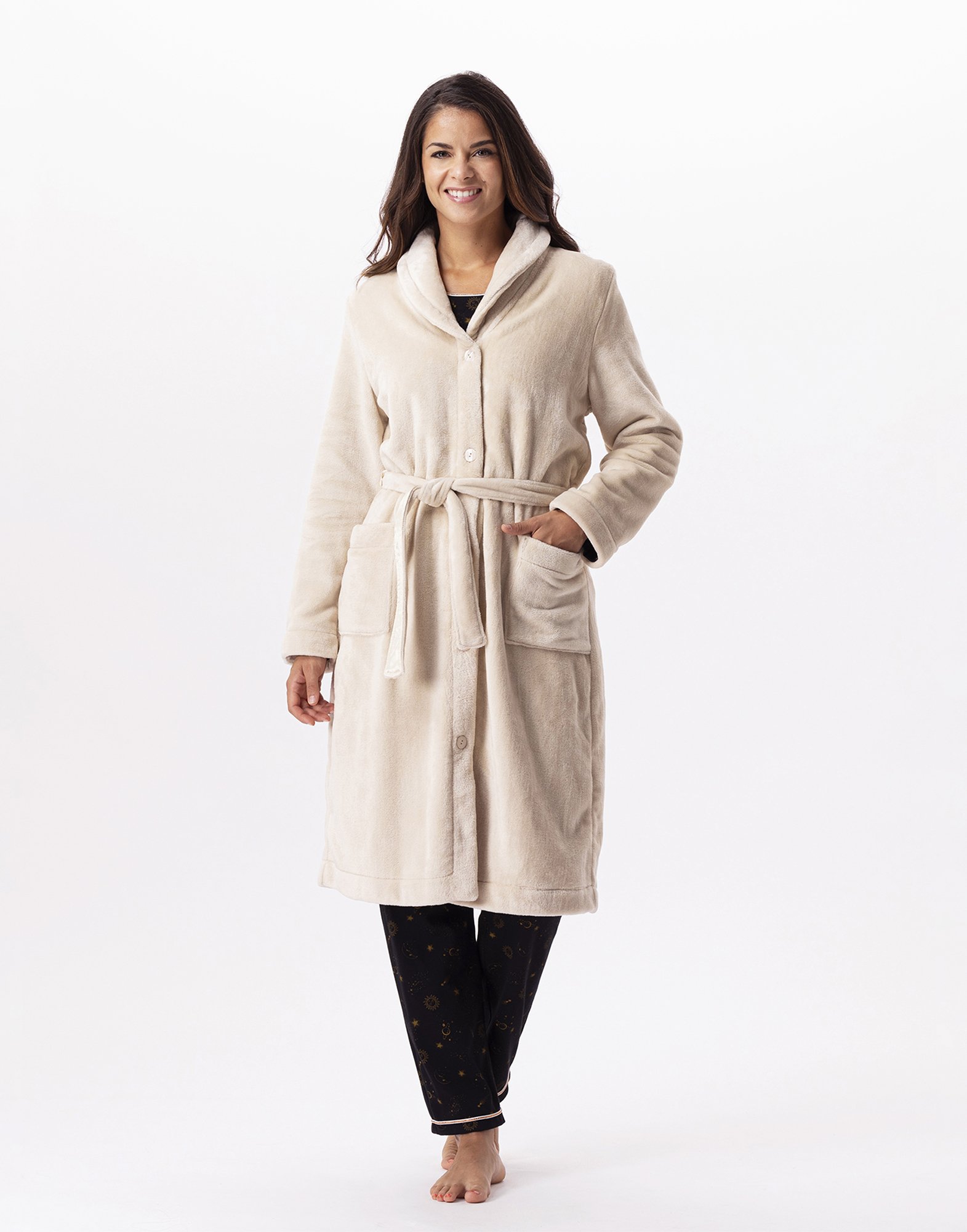 Robe de chambre en peluche flanelle ESSENTIEL H51B, LE CHAT
