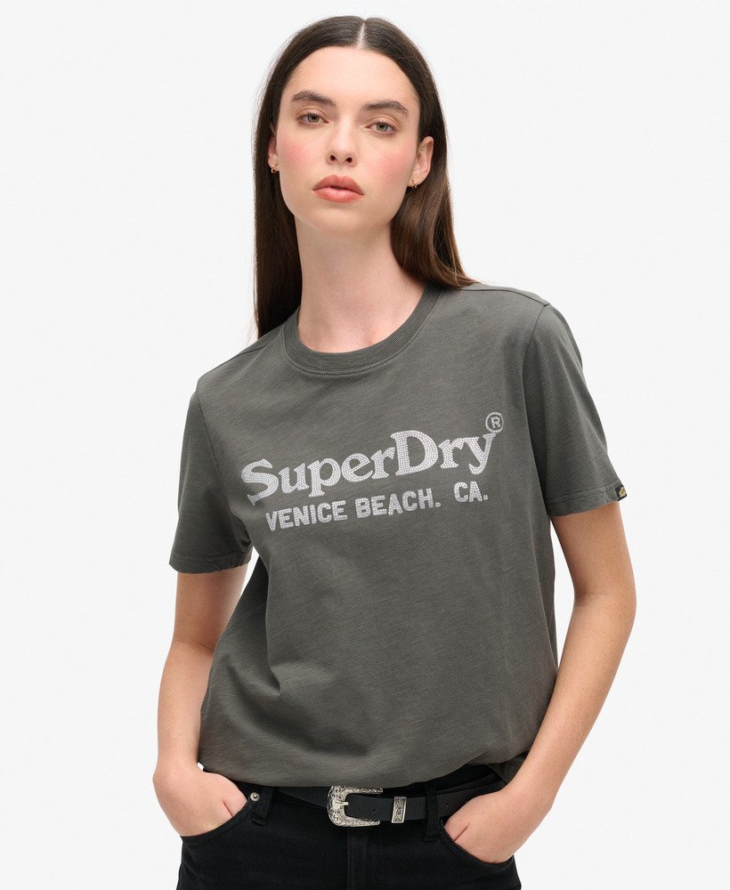 T-shirt métallisé décontracté Venue, SUPERDRY
