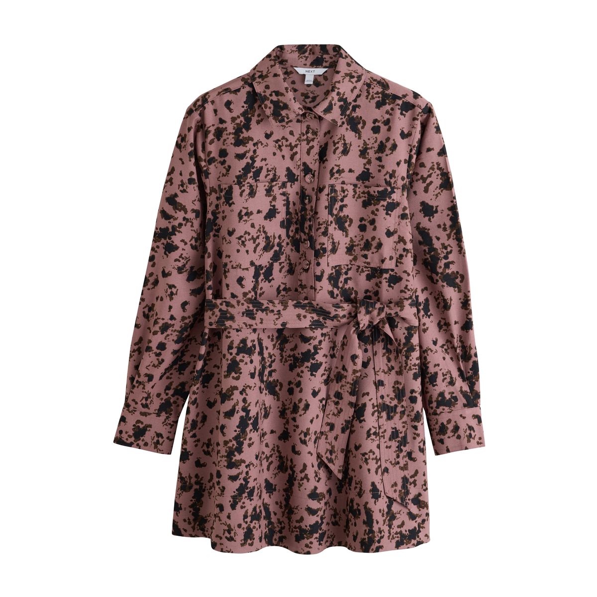 Robe chemise manches longues/taille à nouer, NEXT