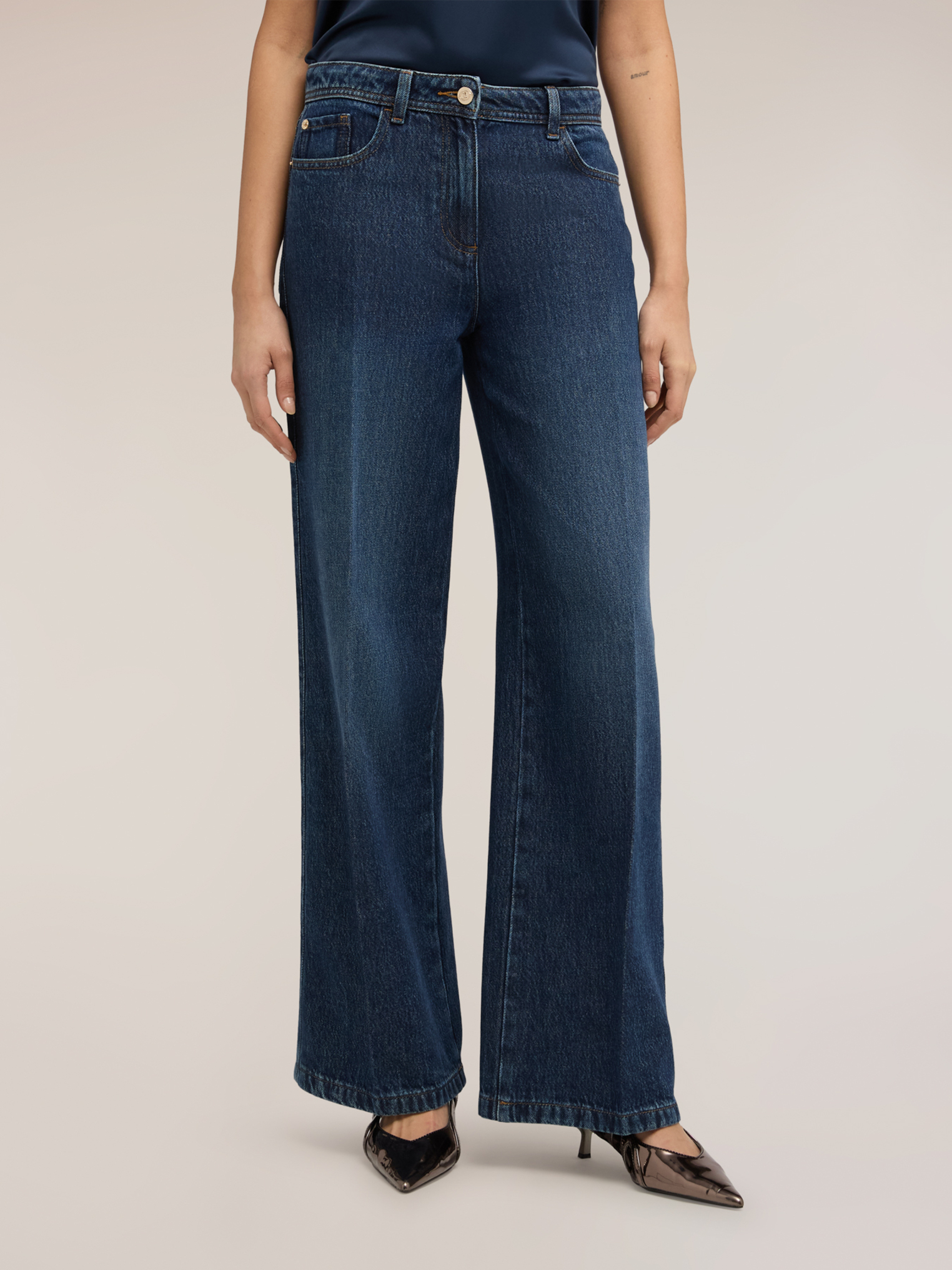 Jean palazzo coupe large mélange lyocell, MOTIVI