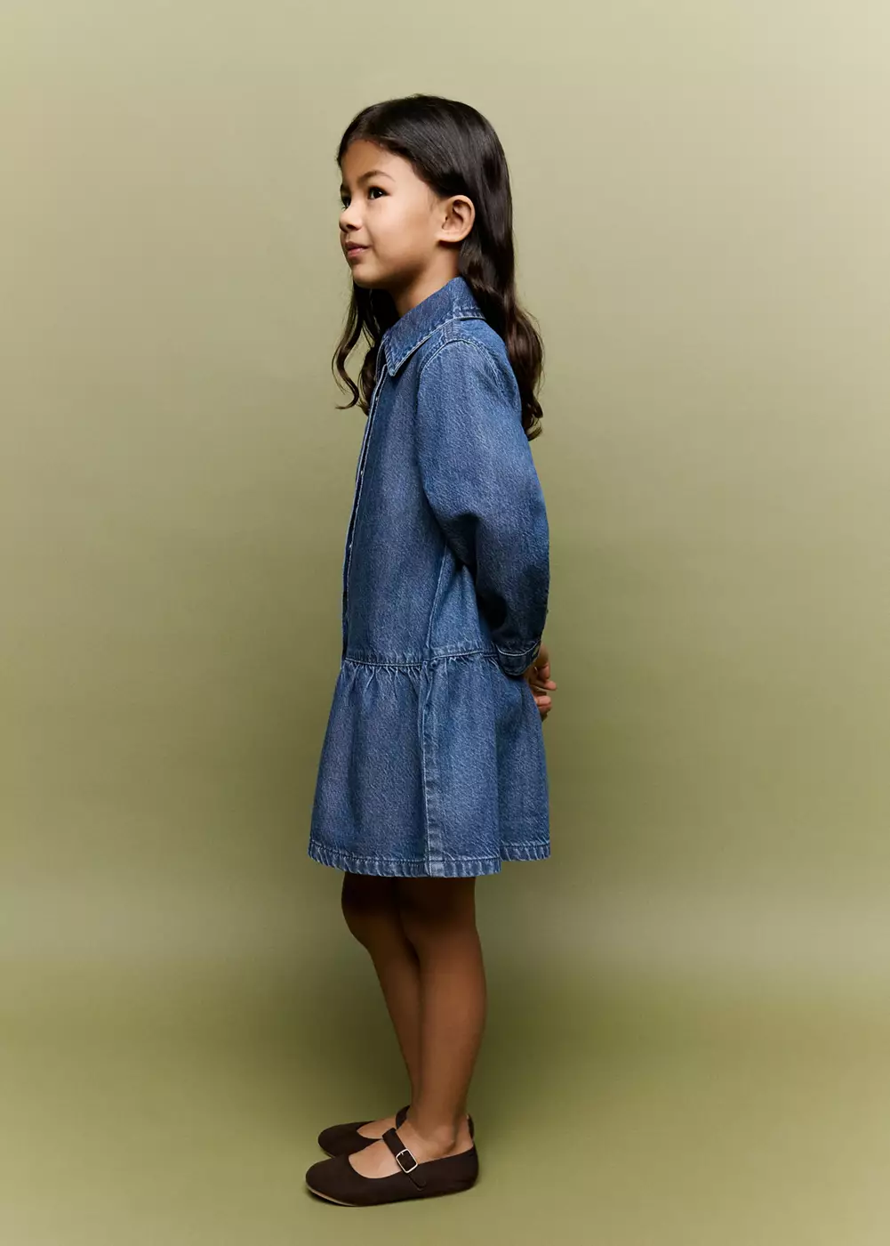 Robe en jean froncée, MANGO BABY