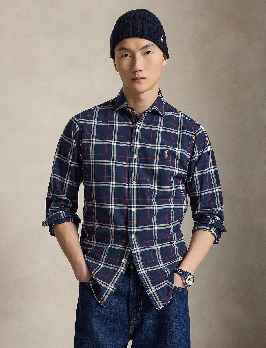 Chemise Oxford ajustée, écossaise, POLO RALPH LAUREN