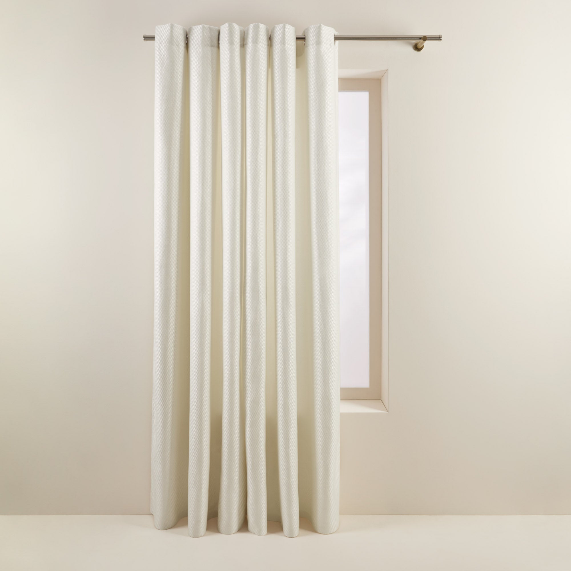 Rideau Oeillets Doublé Thermique en Tissage toile à l'effet satiné COCONUT, MADURA