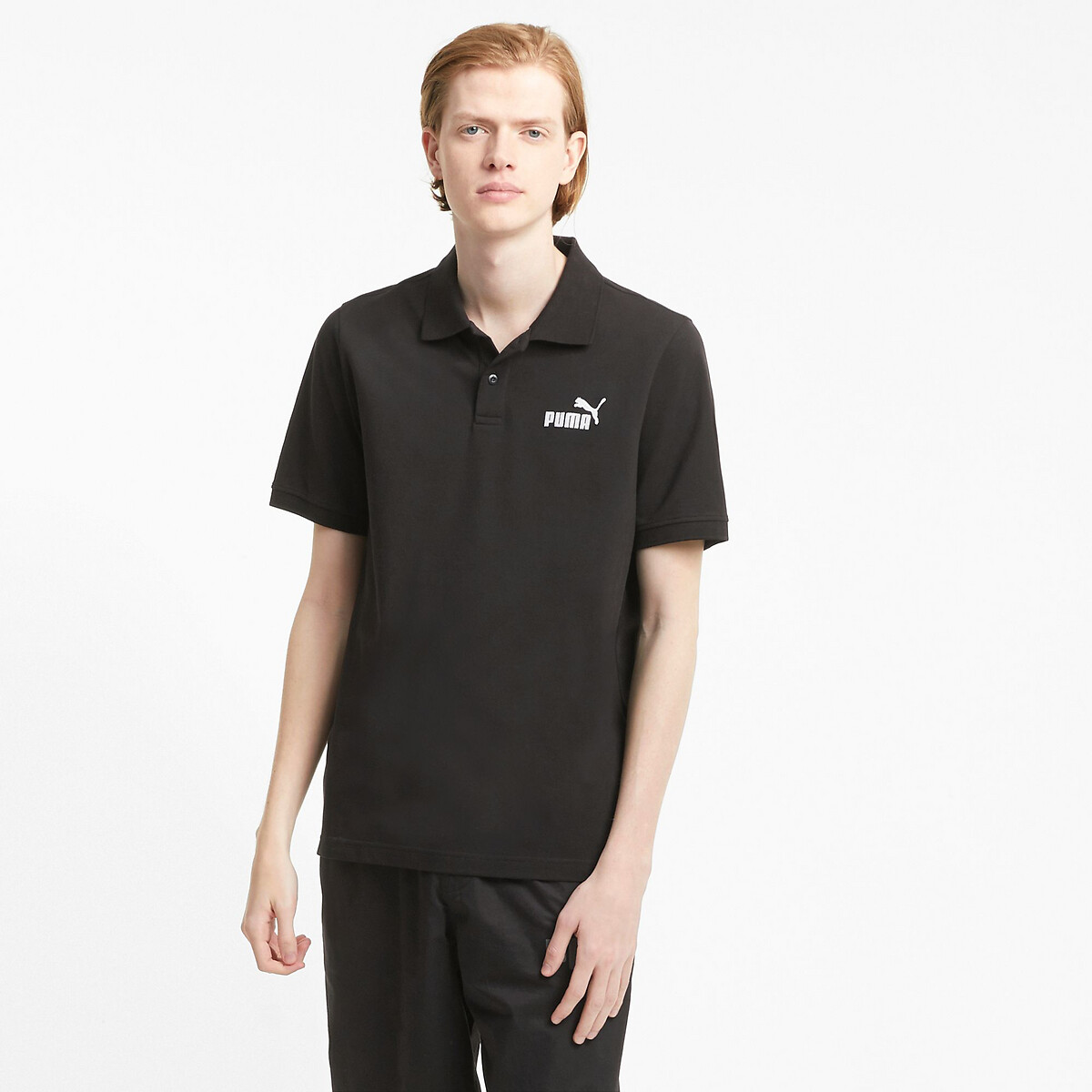 Image of Essential Pique Polo Shirt in Cotton Pique with Logo