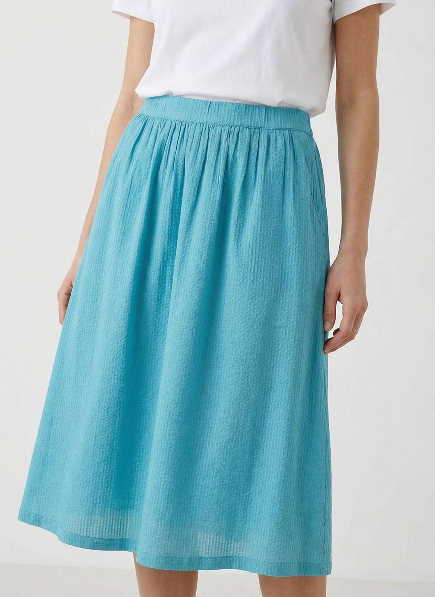 Jupe midi coton gaufré GAELA, PRINCESSE NOMADE