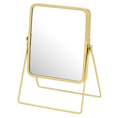 Miroir grossissant (x2) double face en métal doré 16x7.5x23cm WADIGA