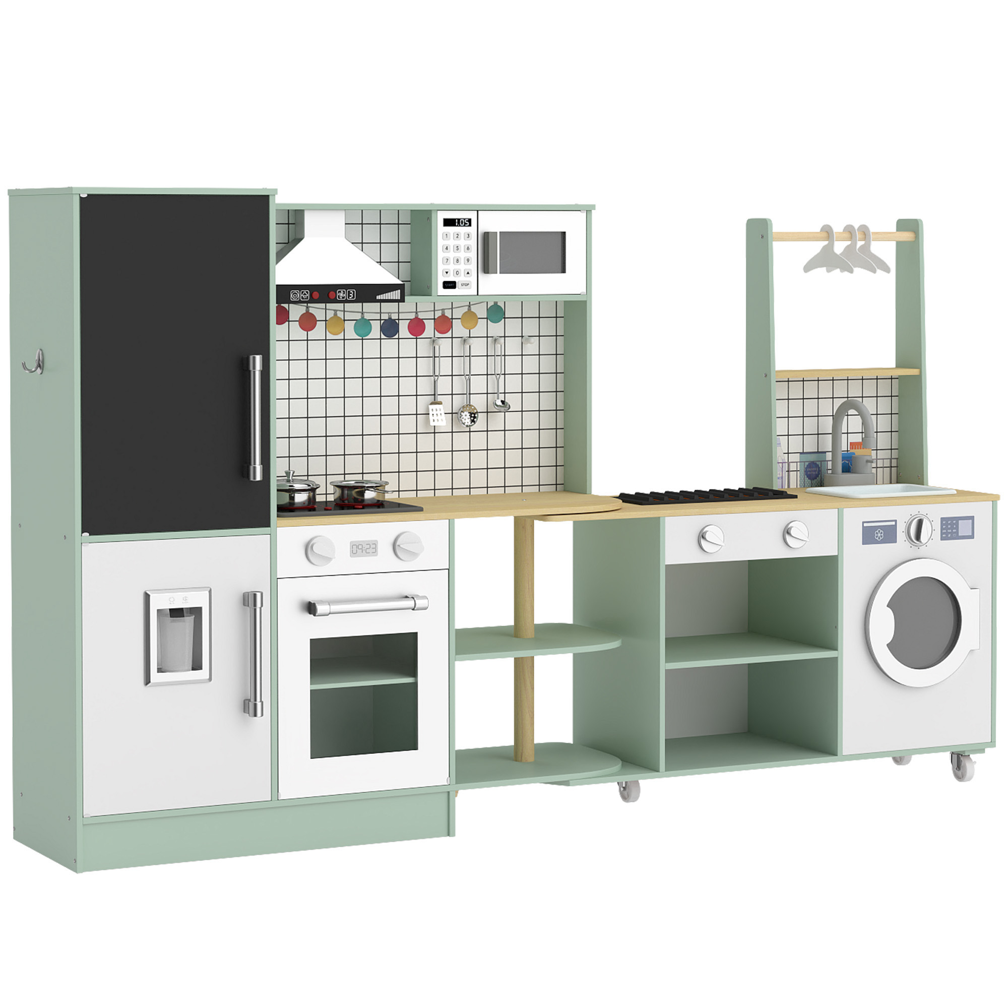 Ensemble de cuisine pour enfants MDF Vert, AIYAPLAY