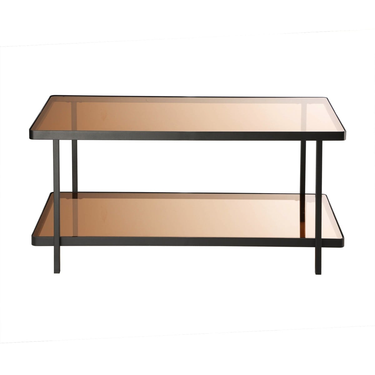 Table basse en métal noir et verre fumé ORA, CALICOSY