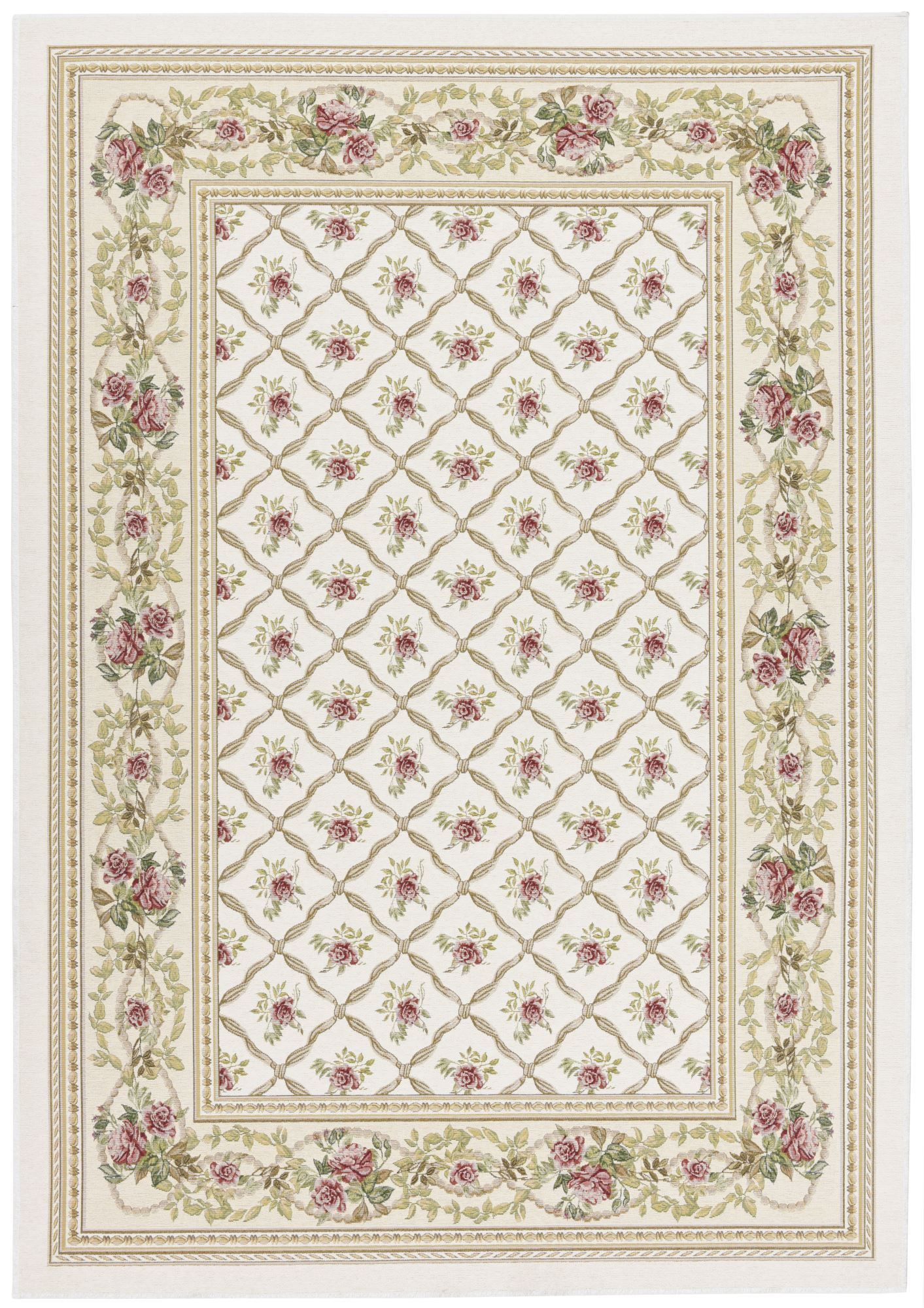 Tapis floral FLOMI Rose Garden, tissé, plat, THEKO