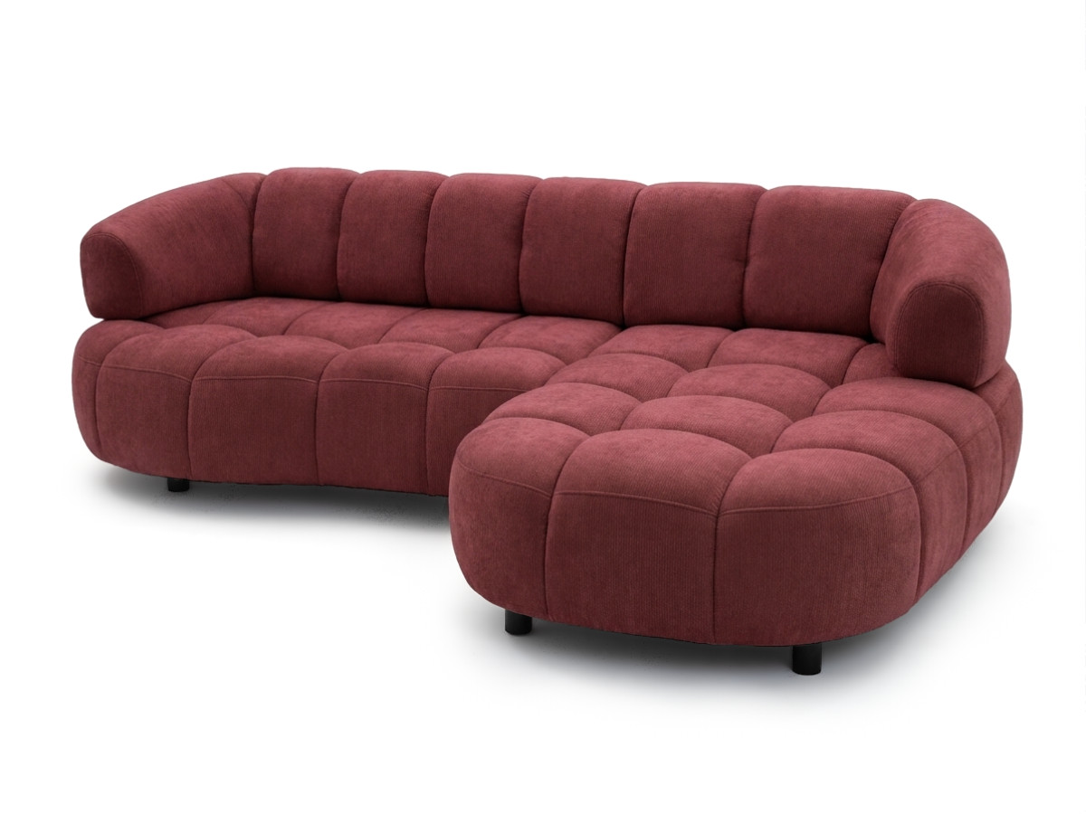 Canapé d'angle convertible 3 places en tissu chenille, LOVELY, BOBOCHIC