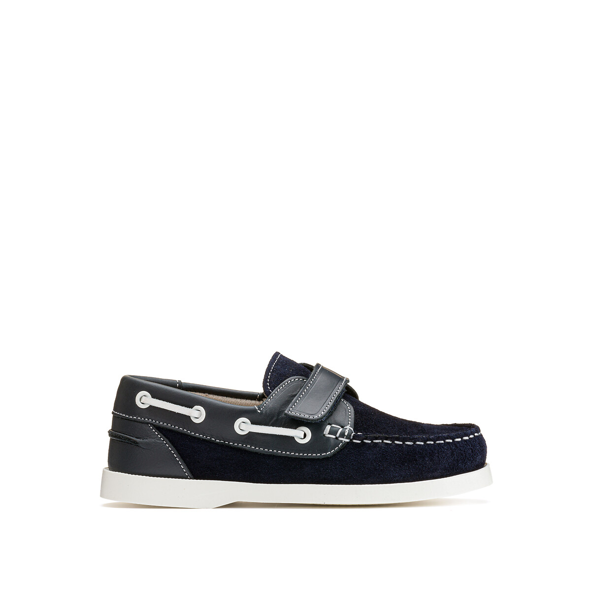 Kids Suede Boat Shoes with Touch ’n’ Close Fastening