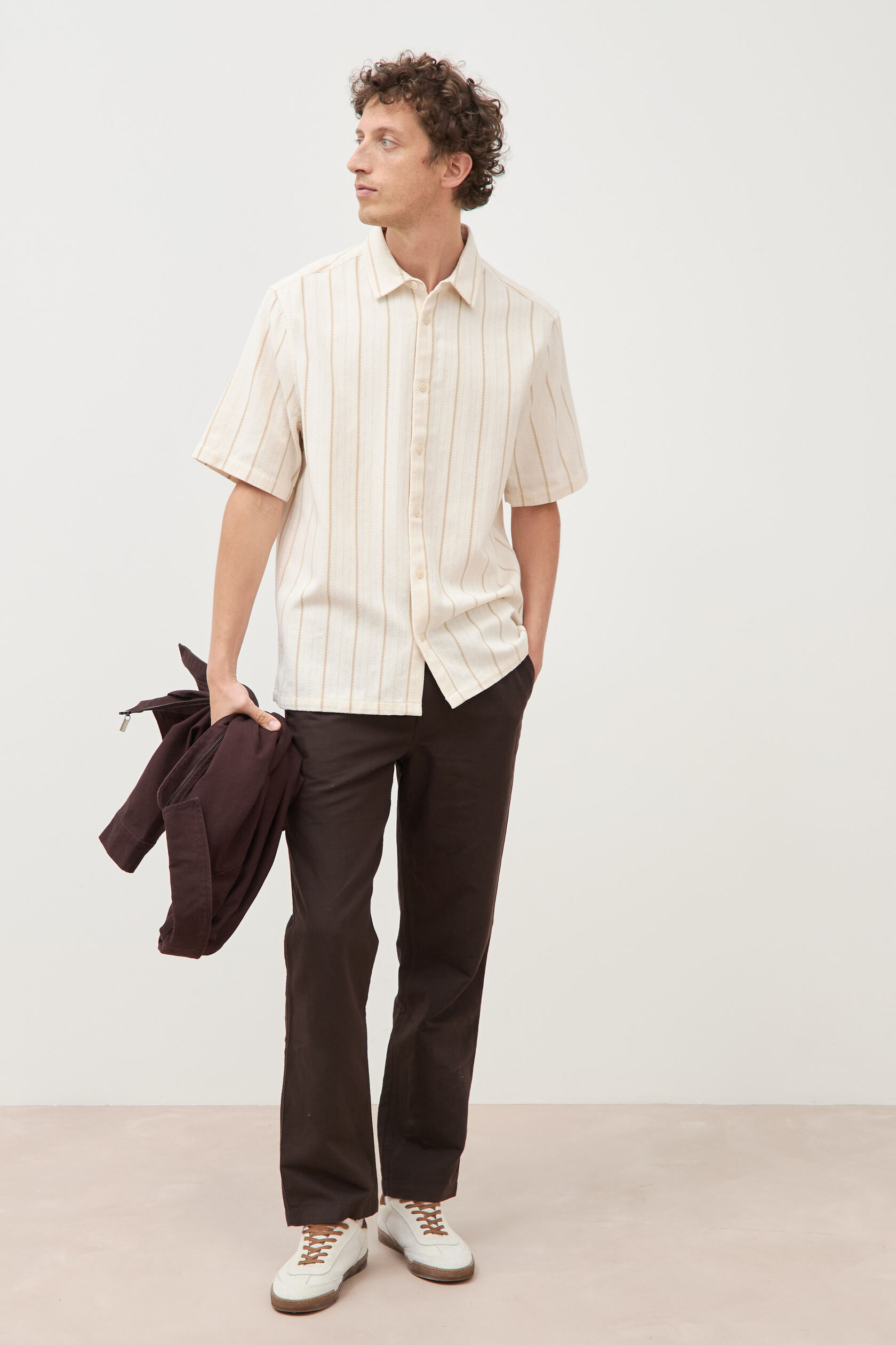 Chemise rayée manches courtes, BONOBO