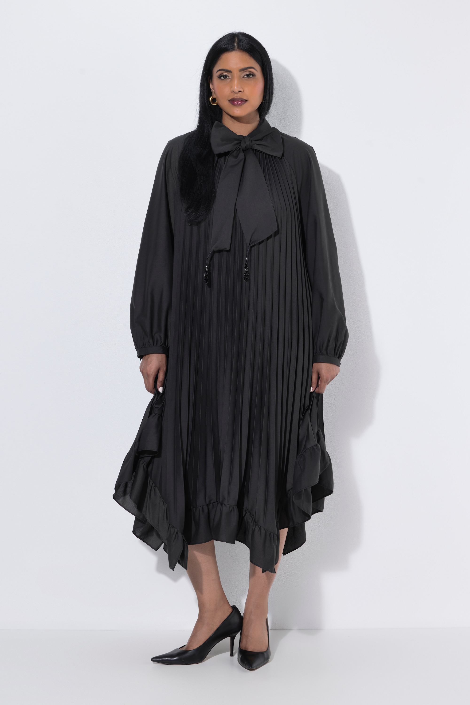 Robe plissée longueur midi, coupe évasée, ULLA POPKEN