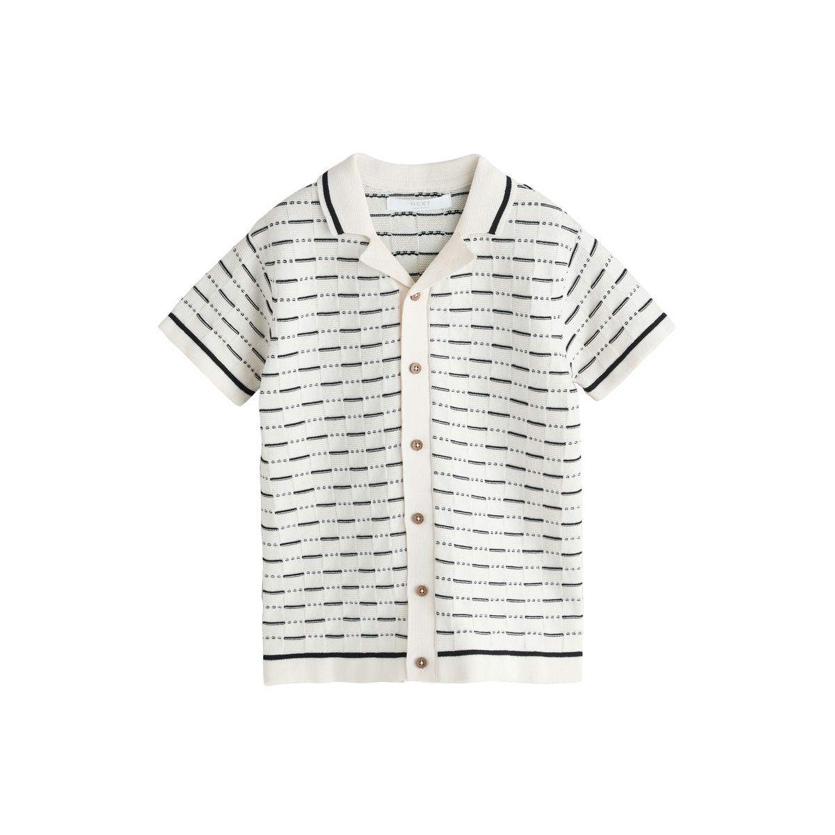 Polo en maille texturée avec col à revers, NEXT