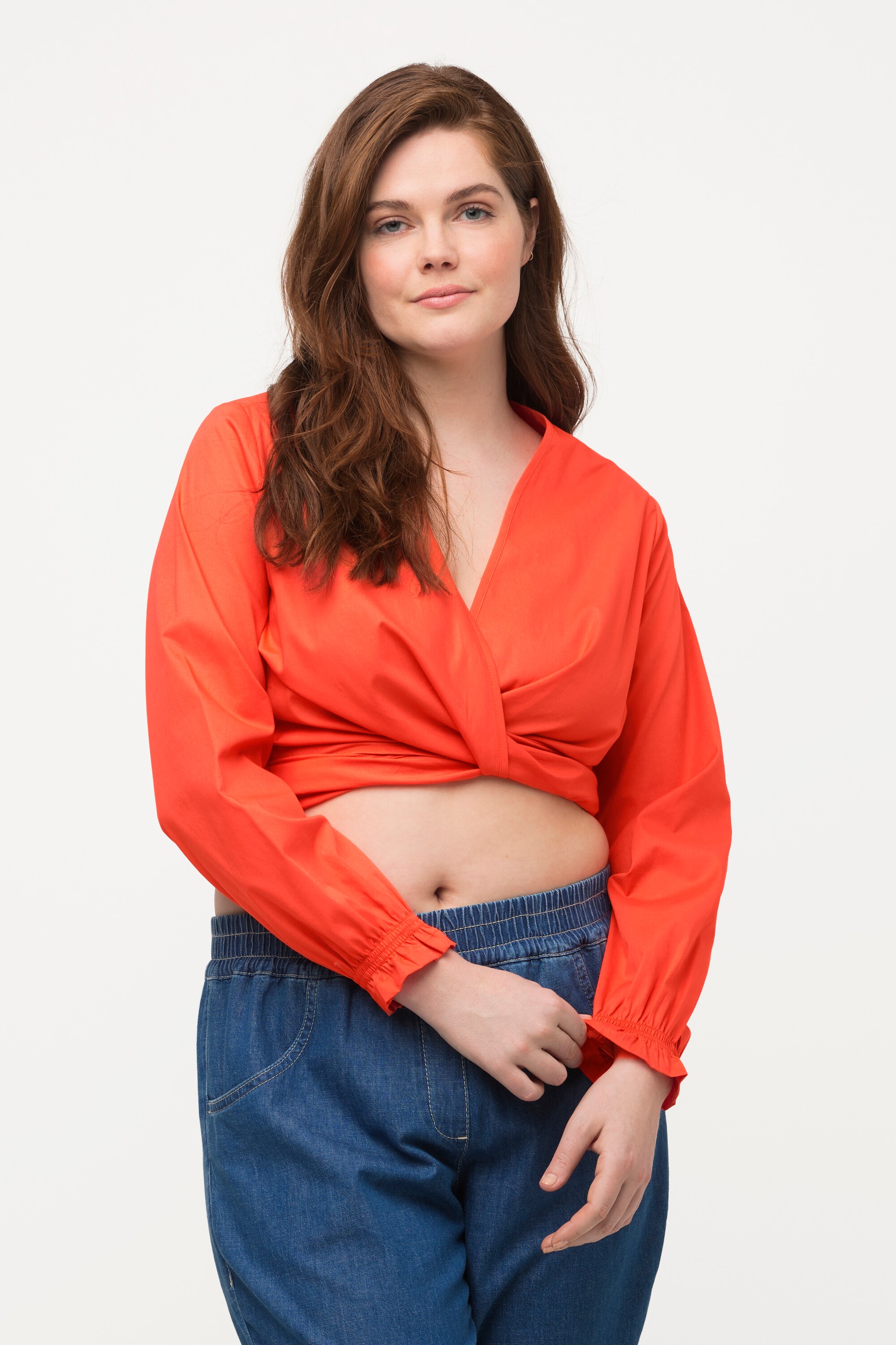 Blouse cache-cœur courte, ULLA POPKEN