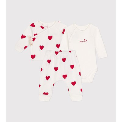 3-Piece Outfit in Heart Print Cotton PETIT BATEAU