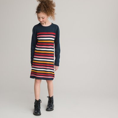 Multicolour Striped Dress, 3-12 Years LA REDOUTE COLLECTIONS