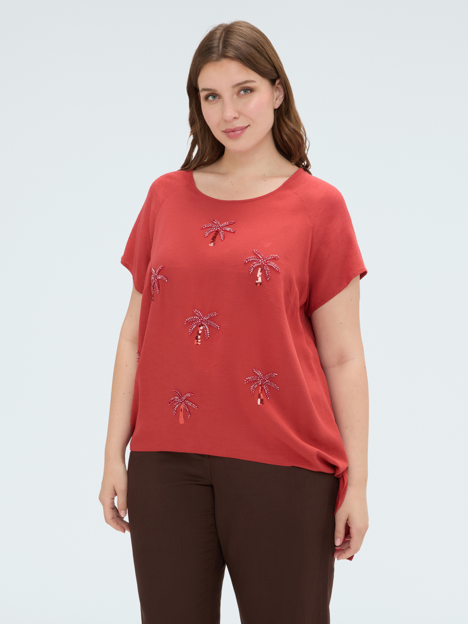 Top avec applications paillettes et nœud, FIORELLA RUBINO